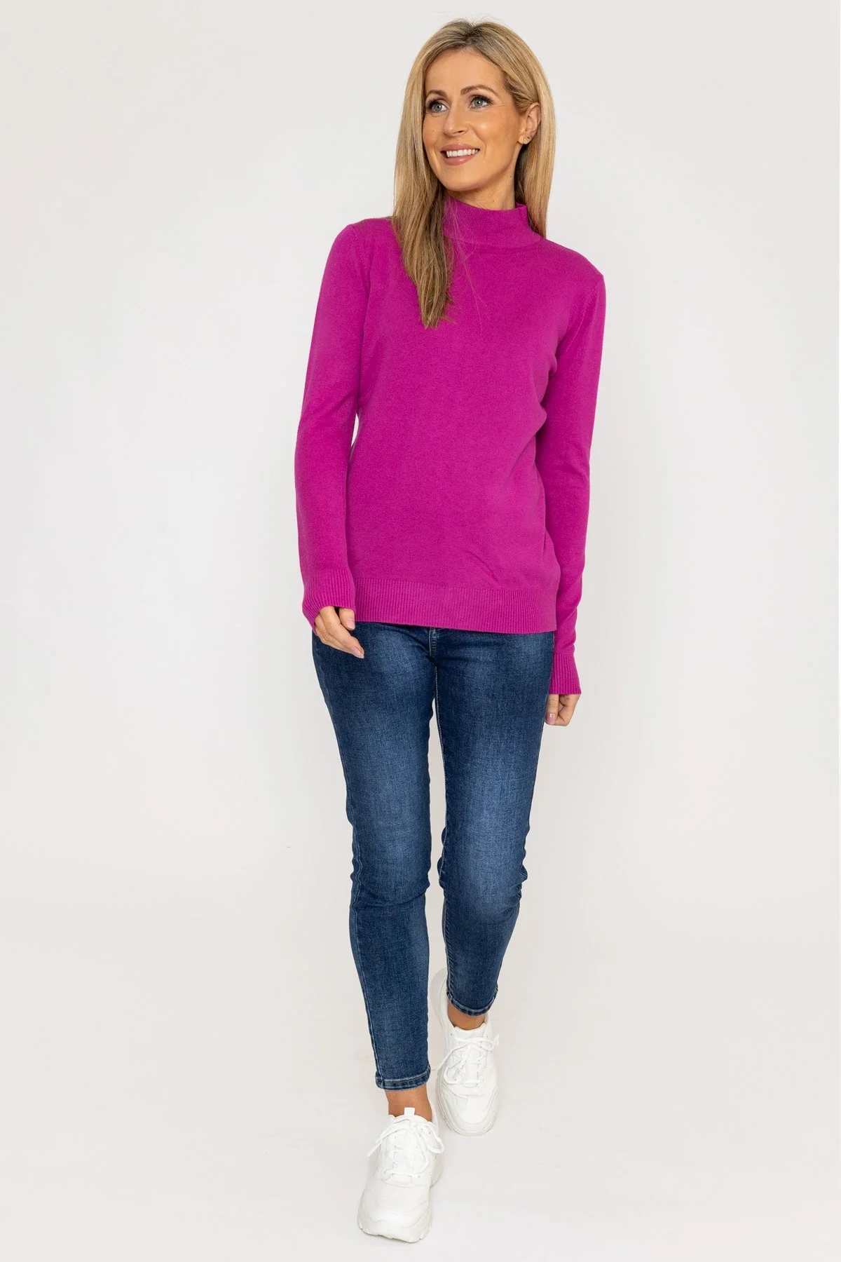 Turtleneck Knit in Magenta