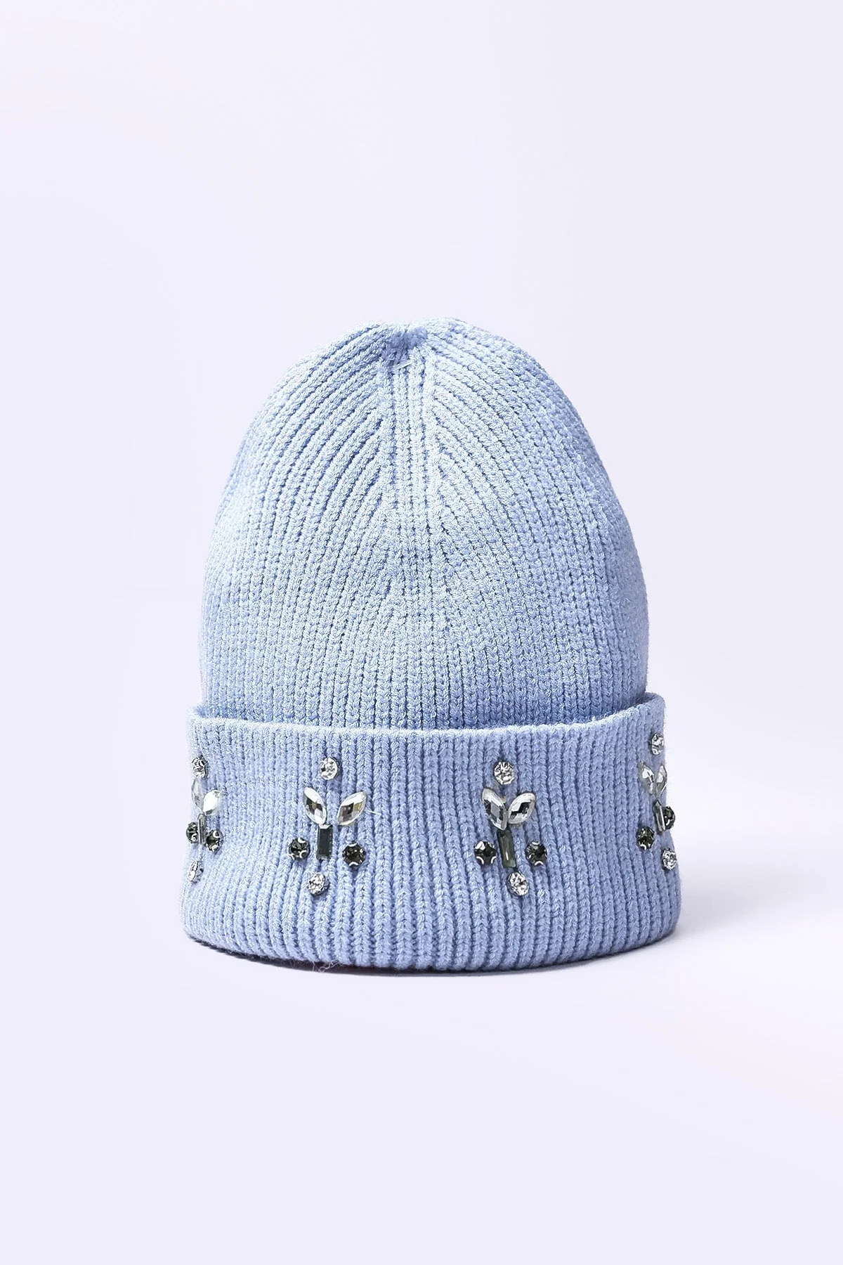 Embellished Beanie in Blue