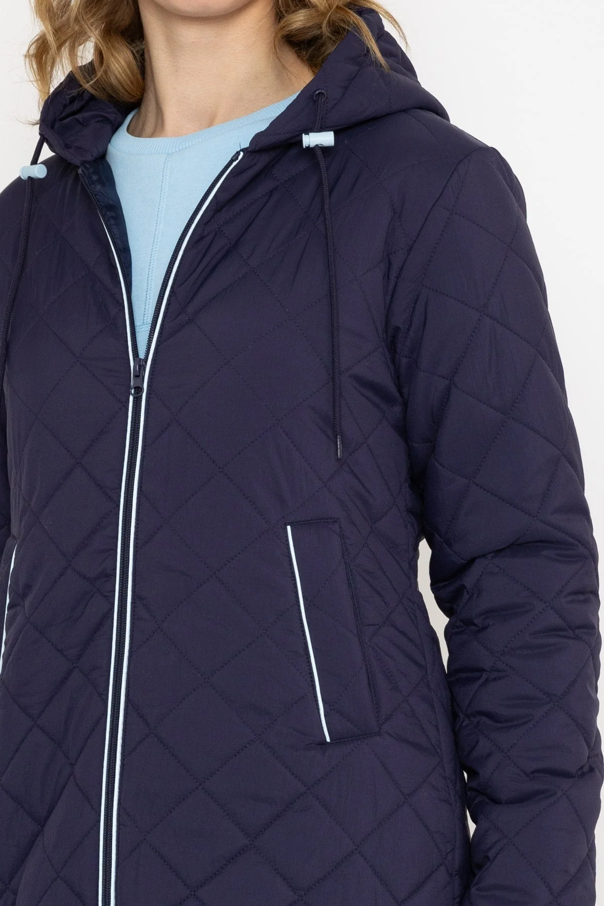 Navy Lightweight Quilted Coat