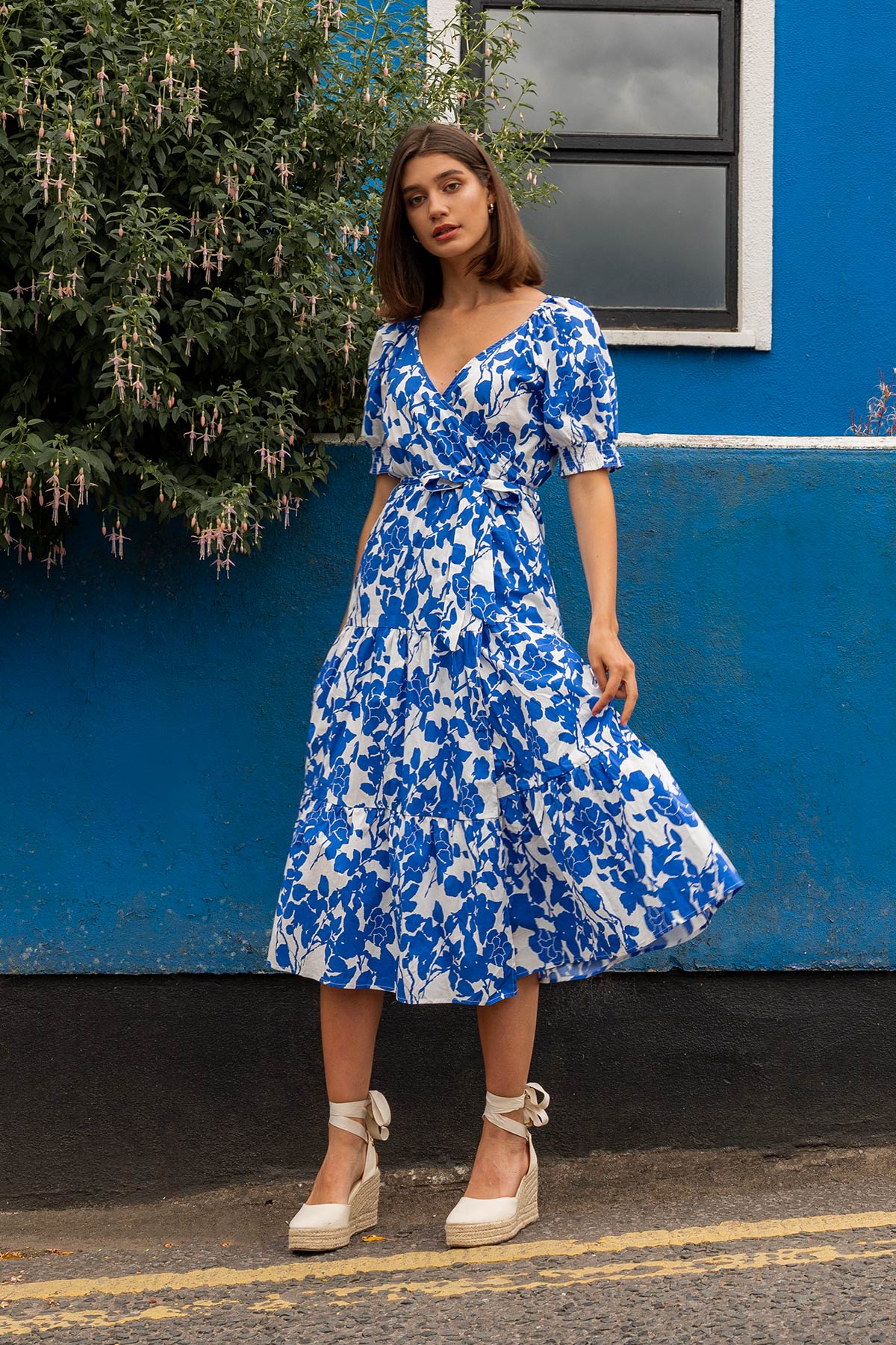 Floral Sun Dress in Blue