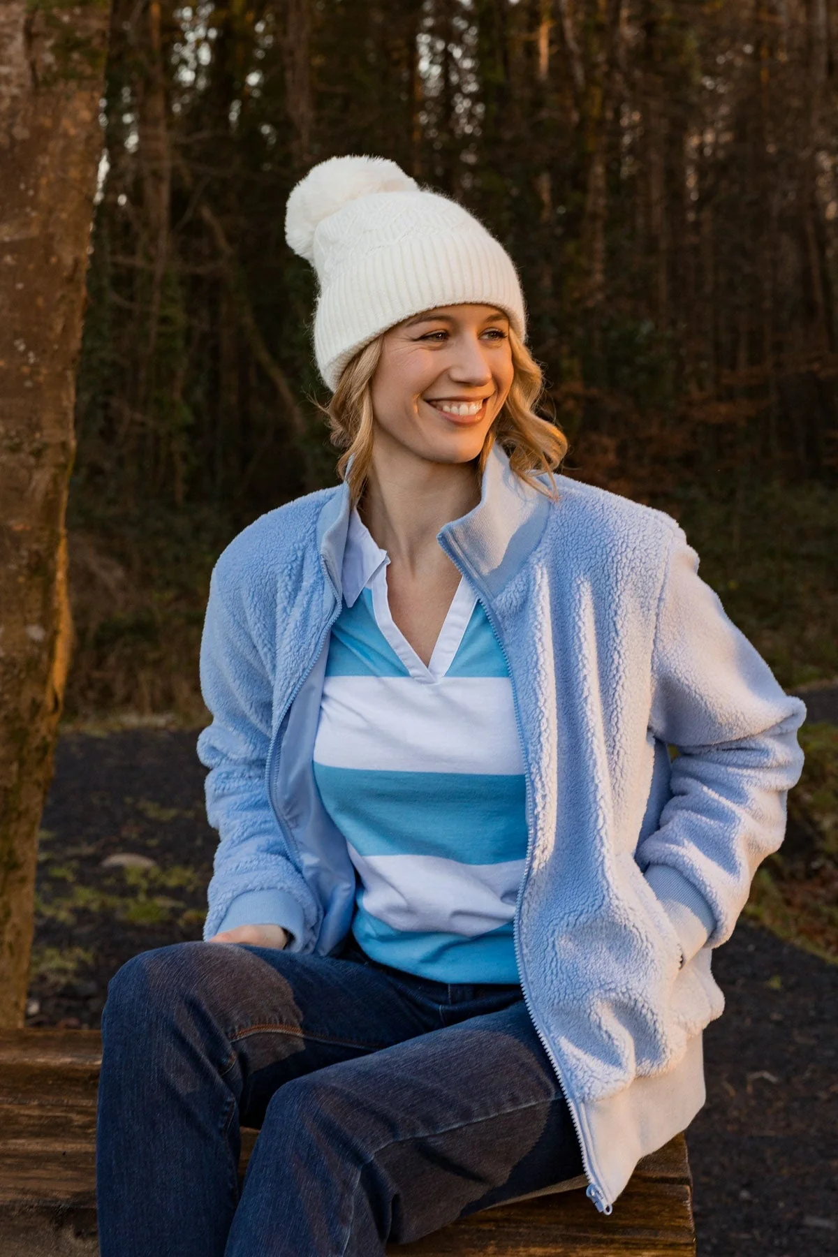 Stripped Rugby Polo Shirt in Blue