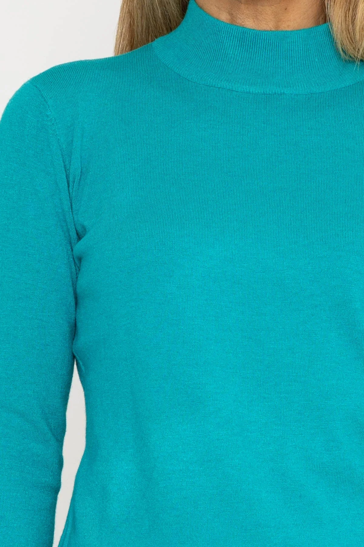 Turtleneck Knit in Aqua