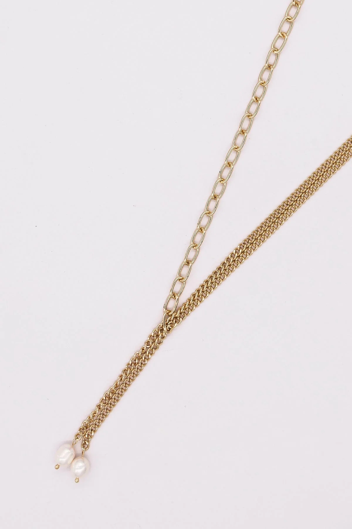 Double Strand Pearl Drop Chain
