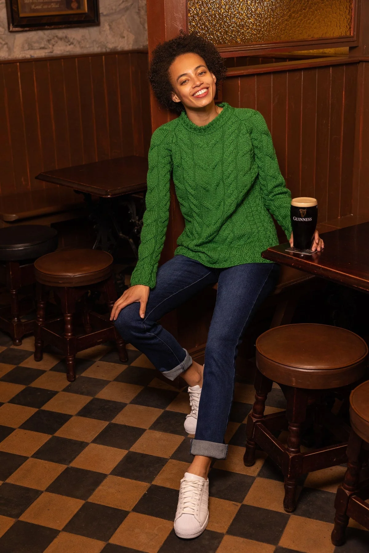 Super Soft Raglan Crew Sweater in Green