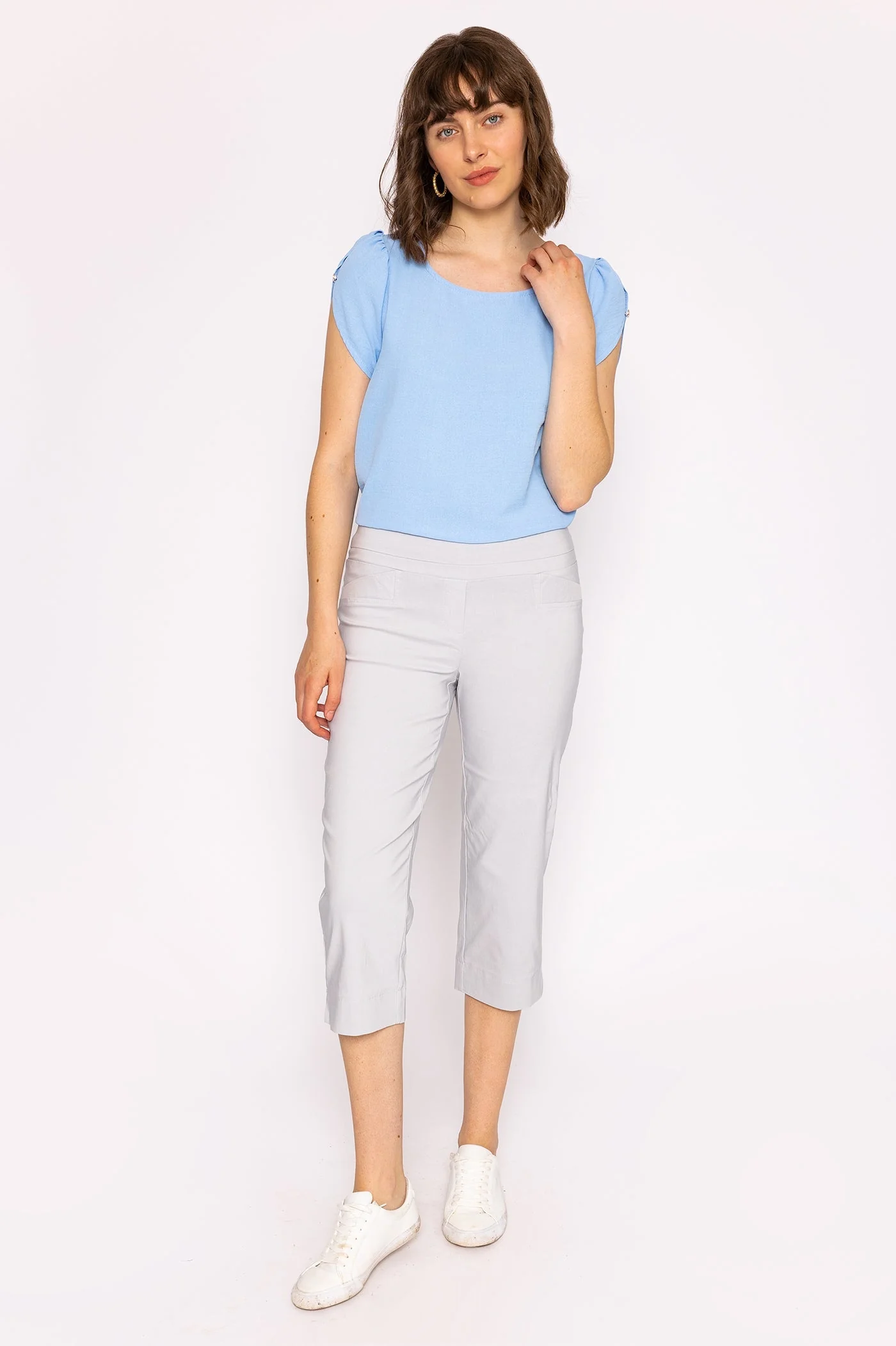 Bengaline Crop Pants in Grey