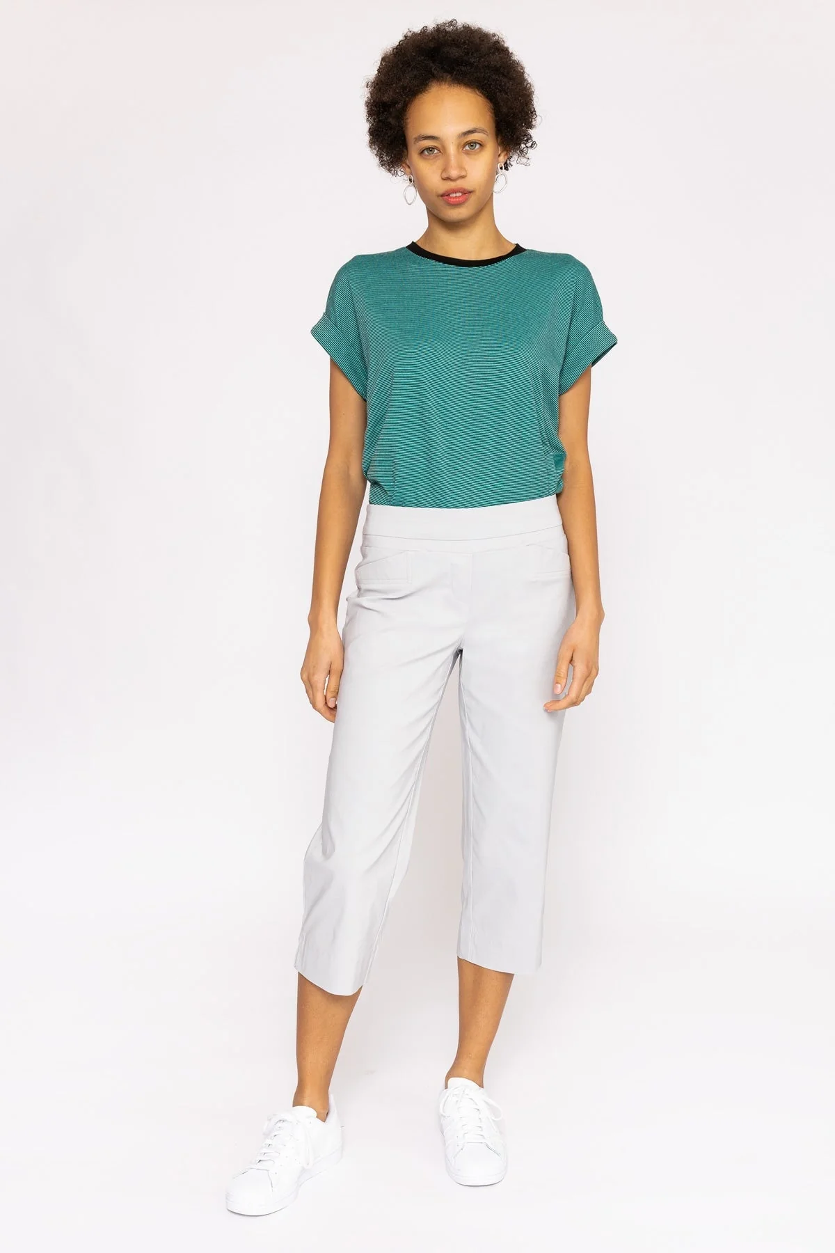 Bengaline Crop Pants in Grey