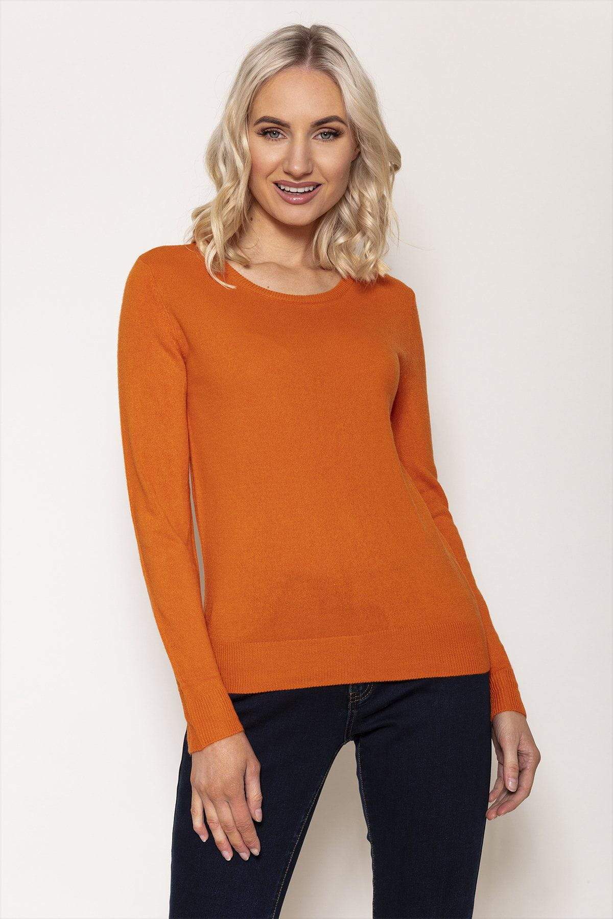 Crew Neck Cashmilon Knit in Orange