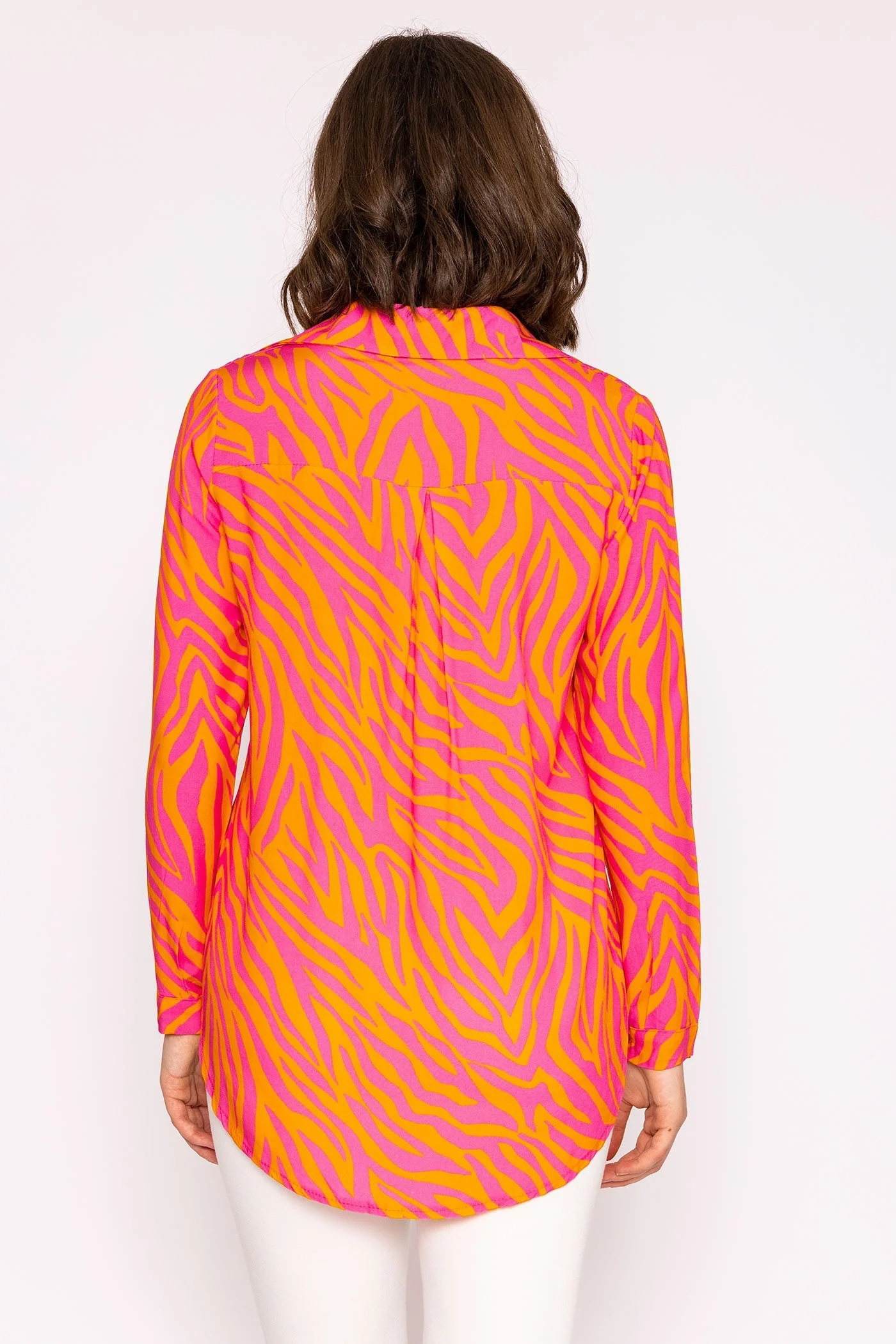 Viscose Shirt in Orange and Pink