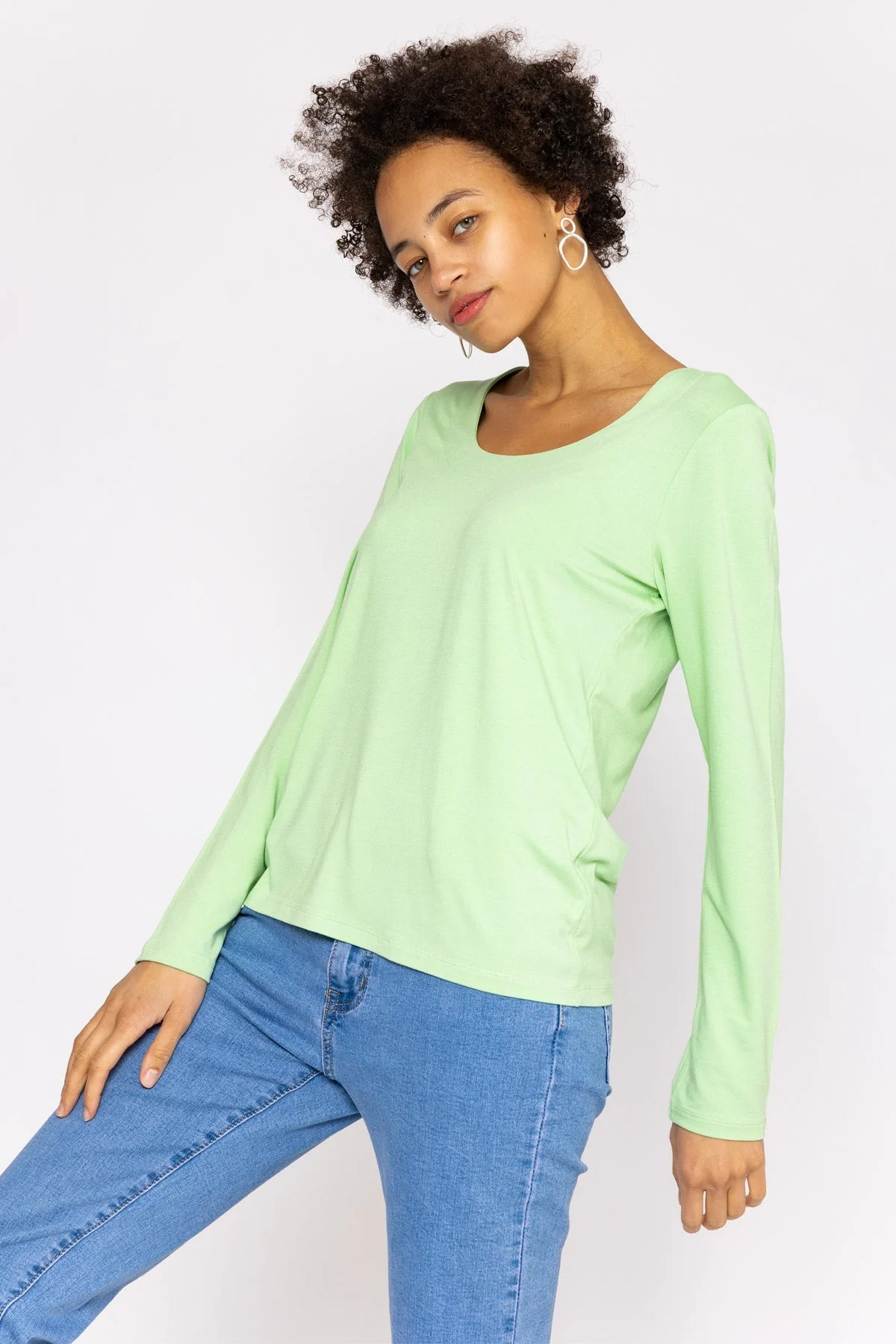 Scoop Neck Tee in Mint