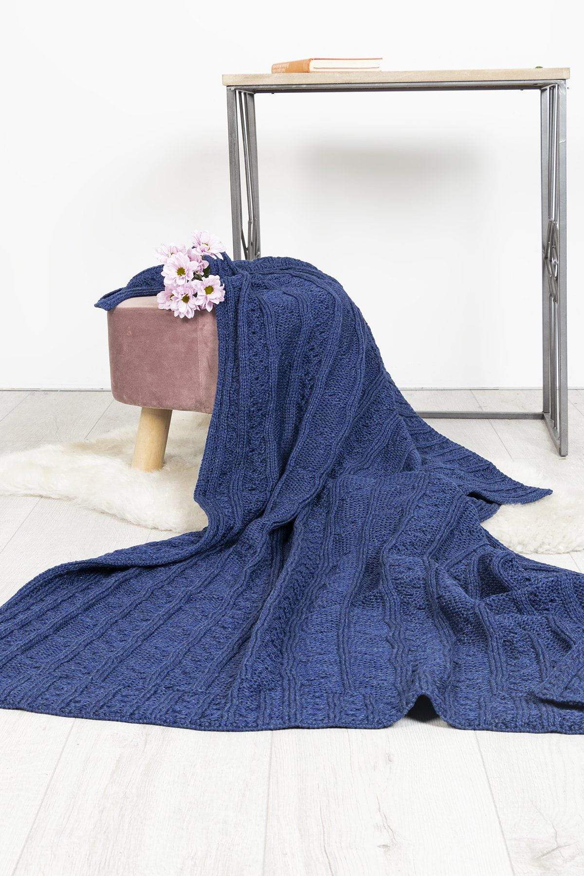 Super Soft Merino Throw in Blue