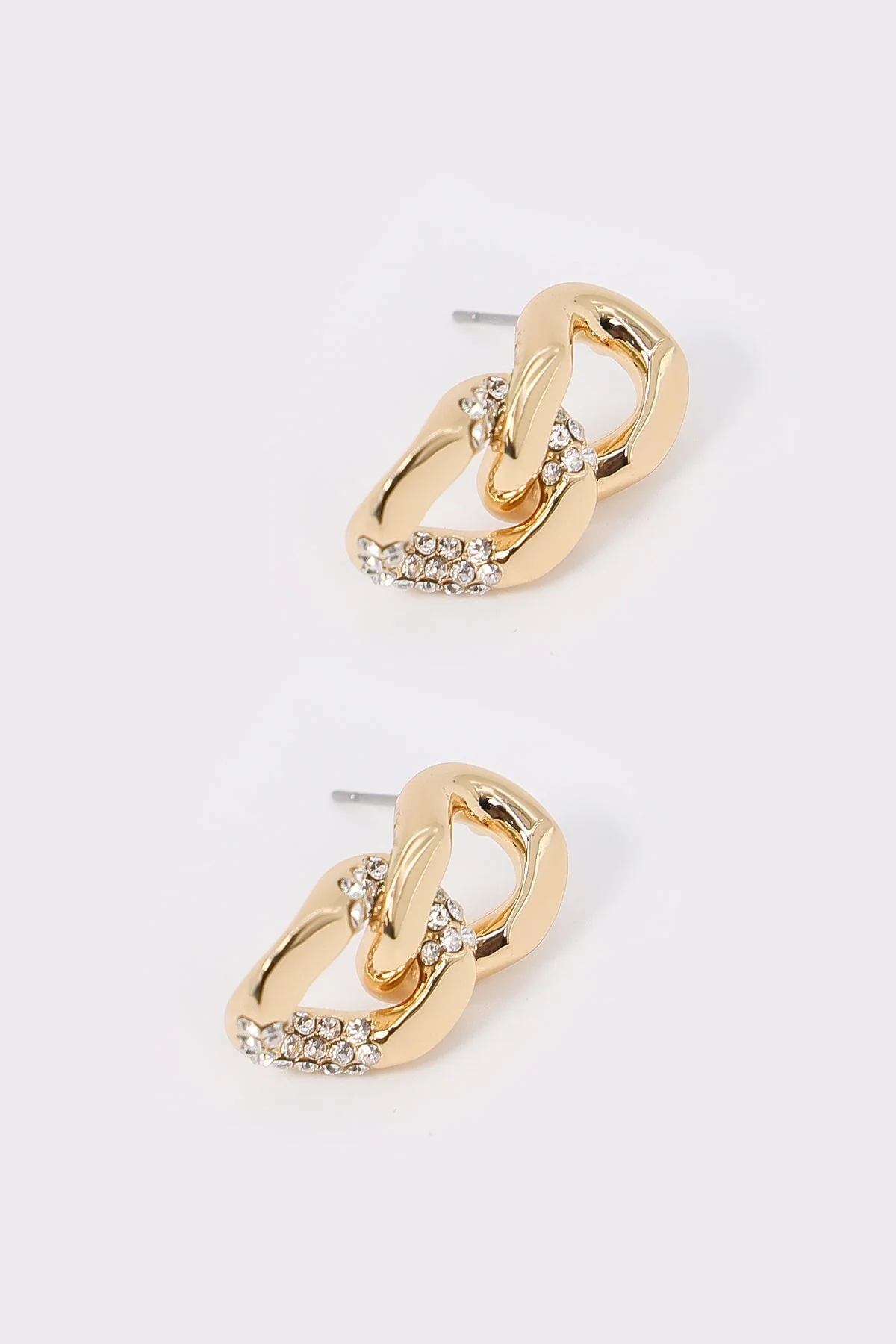 Gold Double Link Earrings