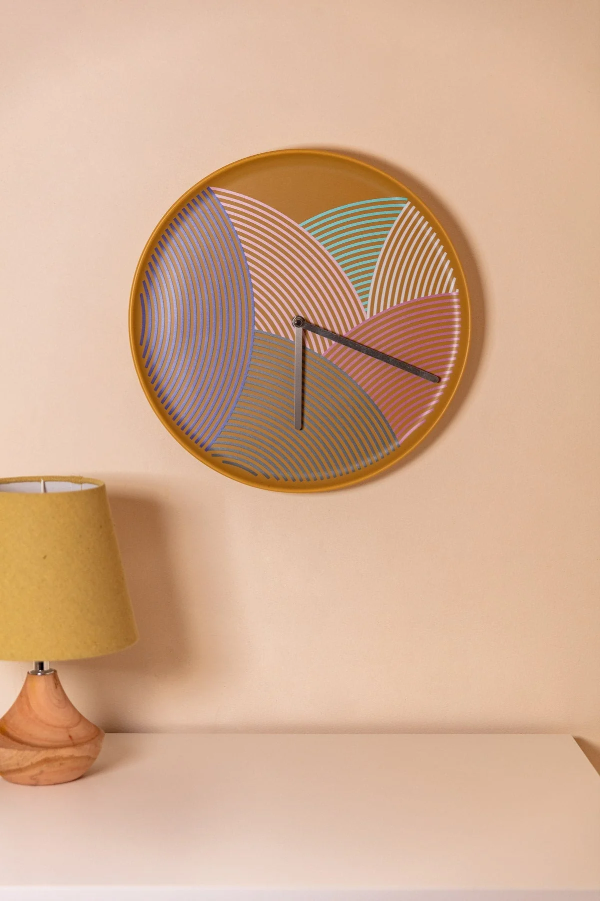 Modern Ceramic Mustard Wall Clock