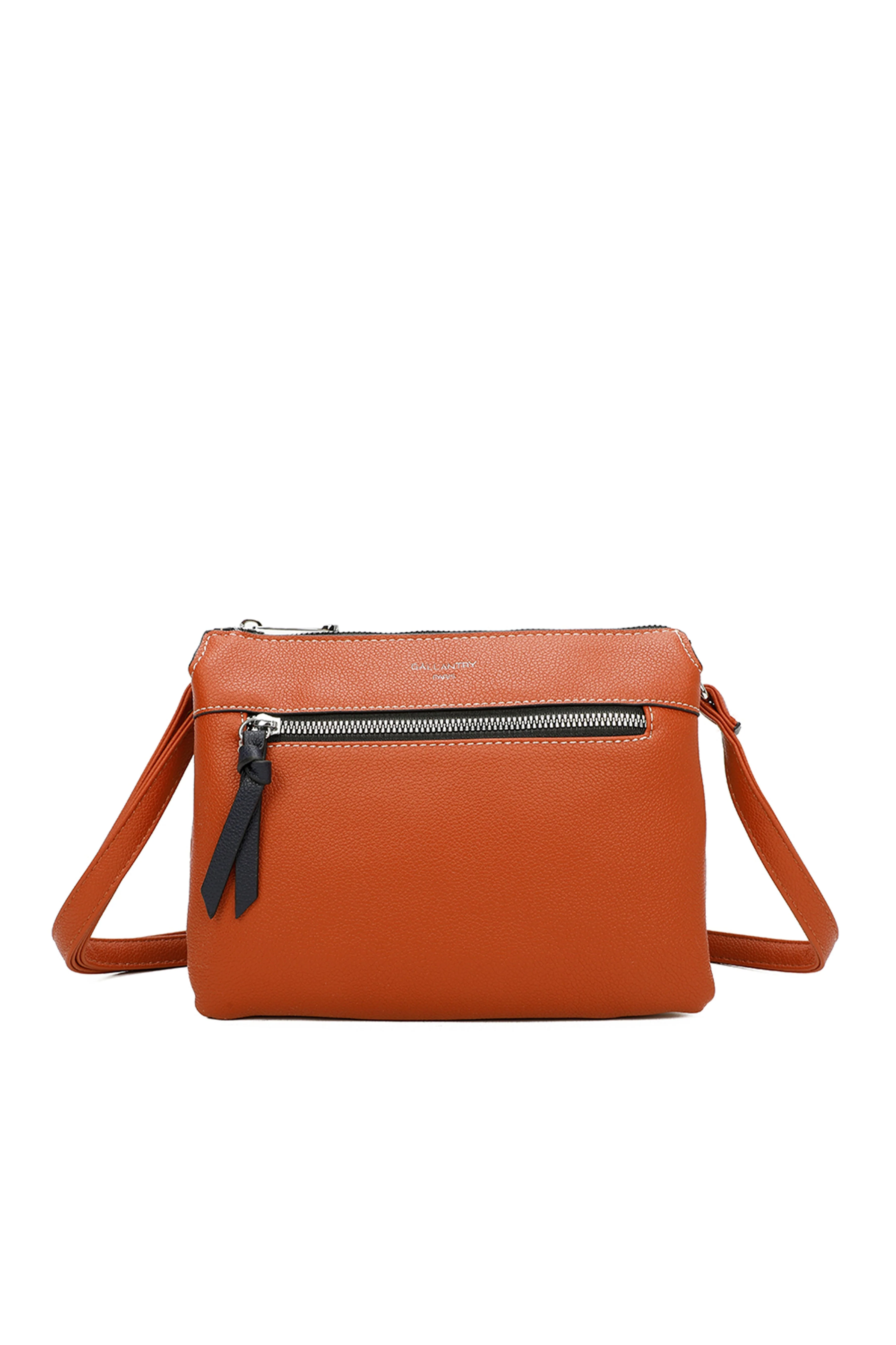 Triple Compartment Crossbody in Orange