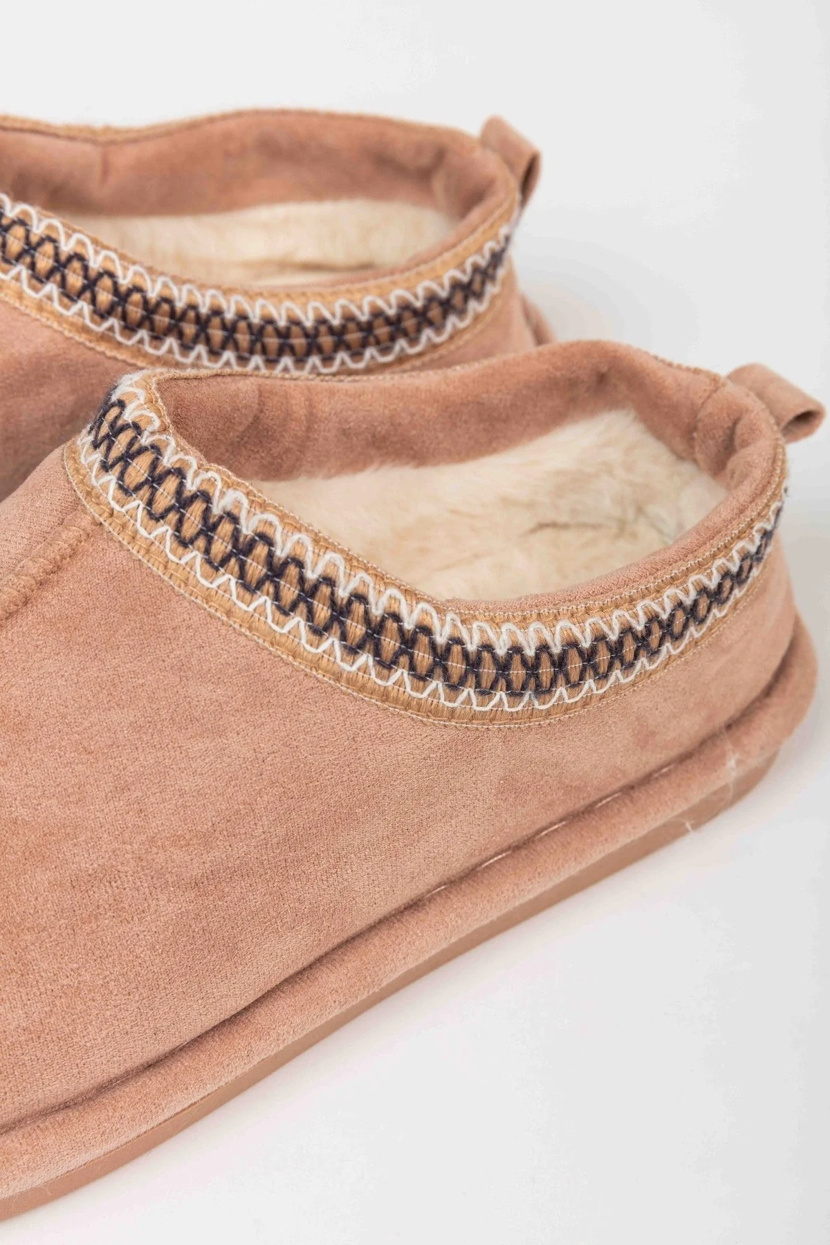 Suedette Mule Slippers in Pink