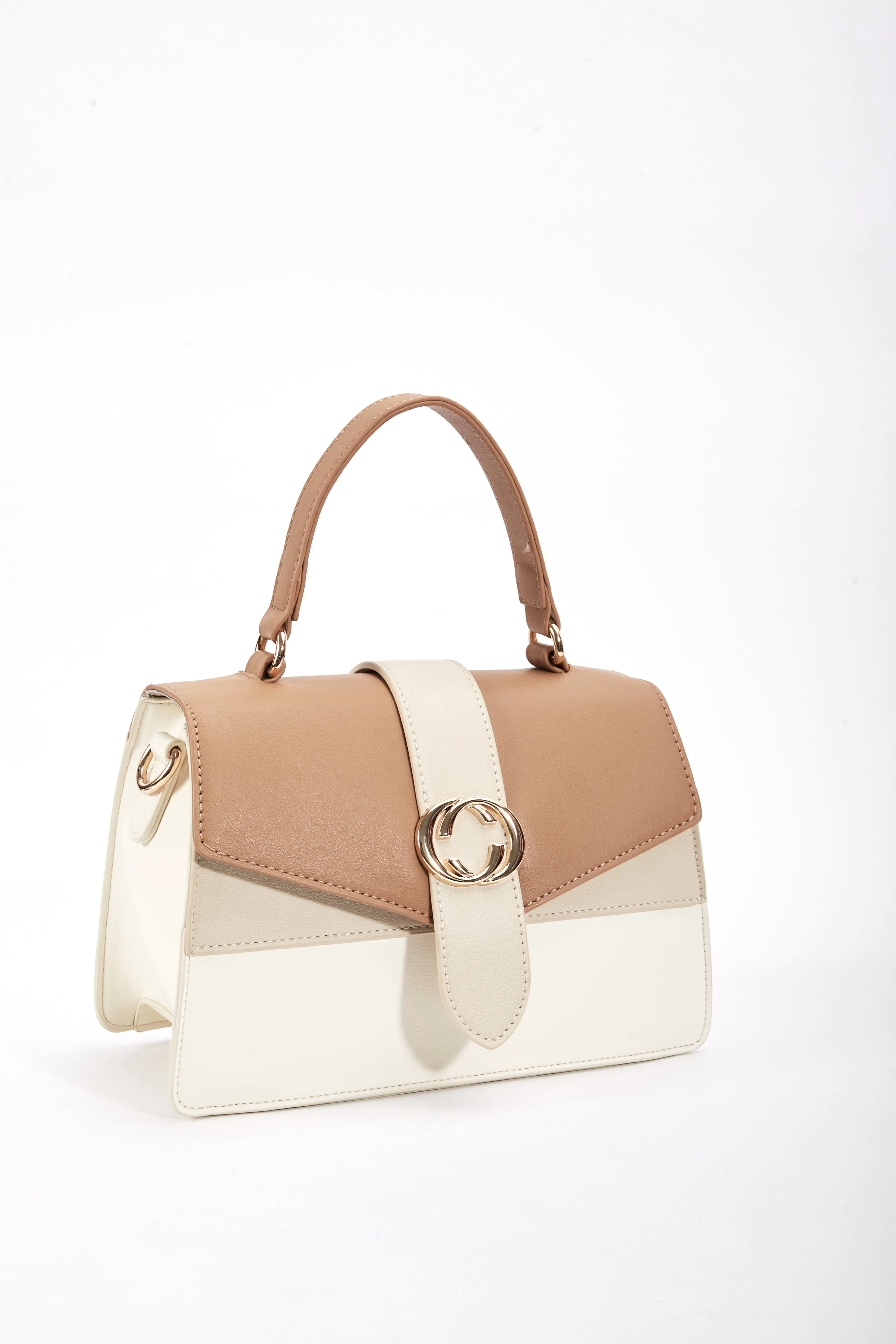 Petite Contrast Tote Bag in Beige