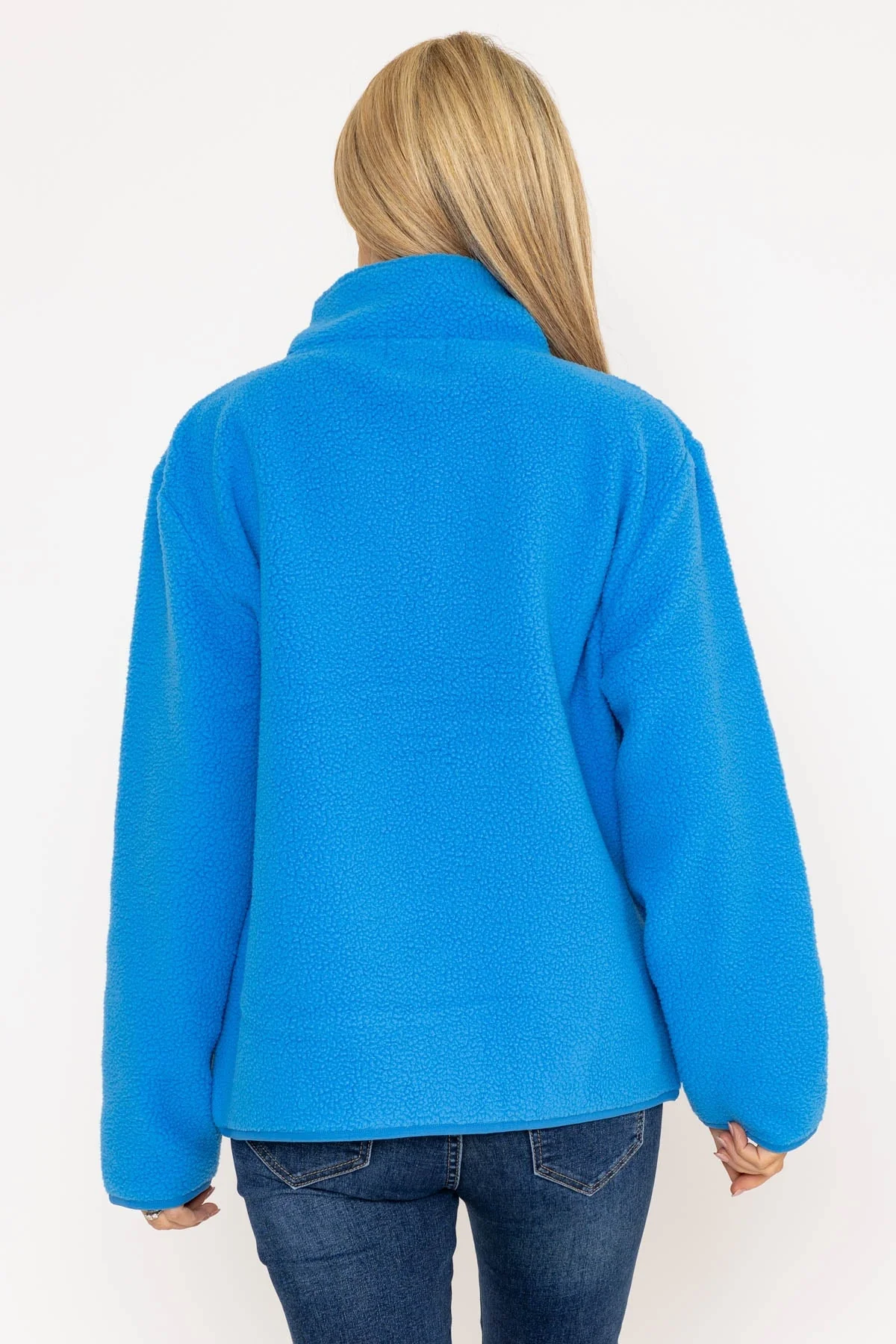1/2 Zip Teddy Fleece in Blue