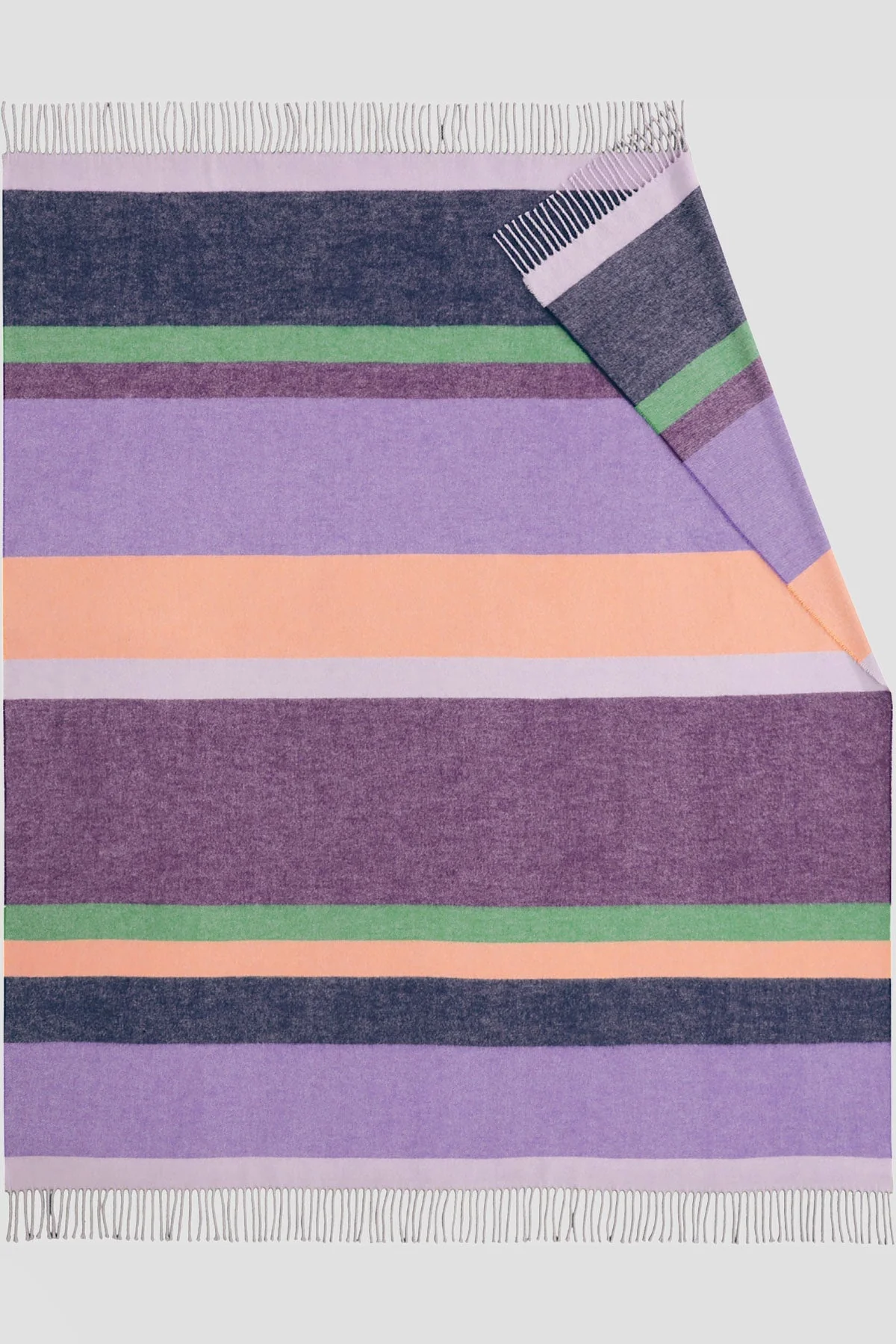 Purple Striped & Fringed Throw