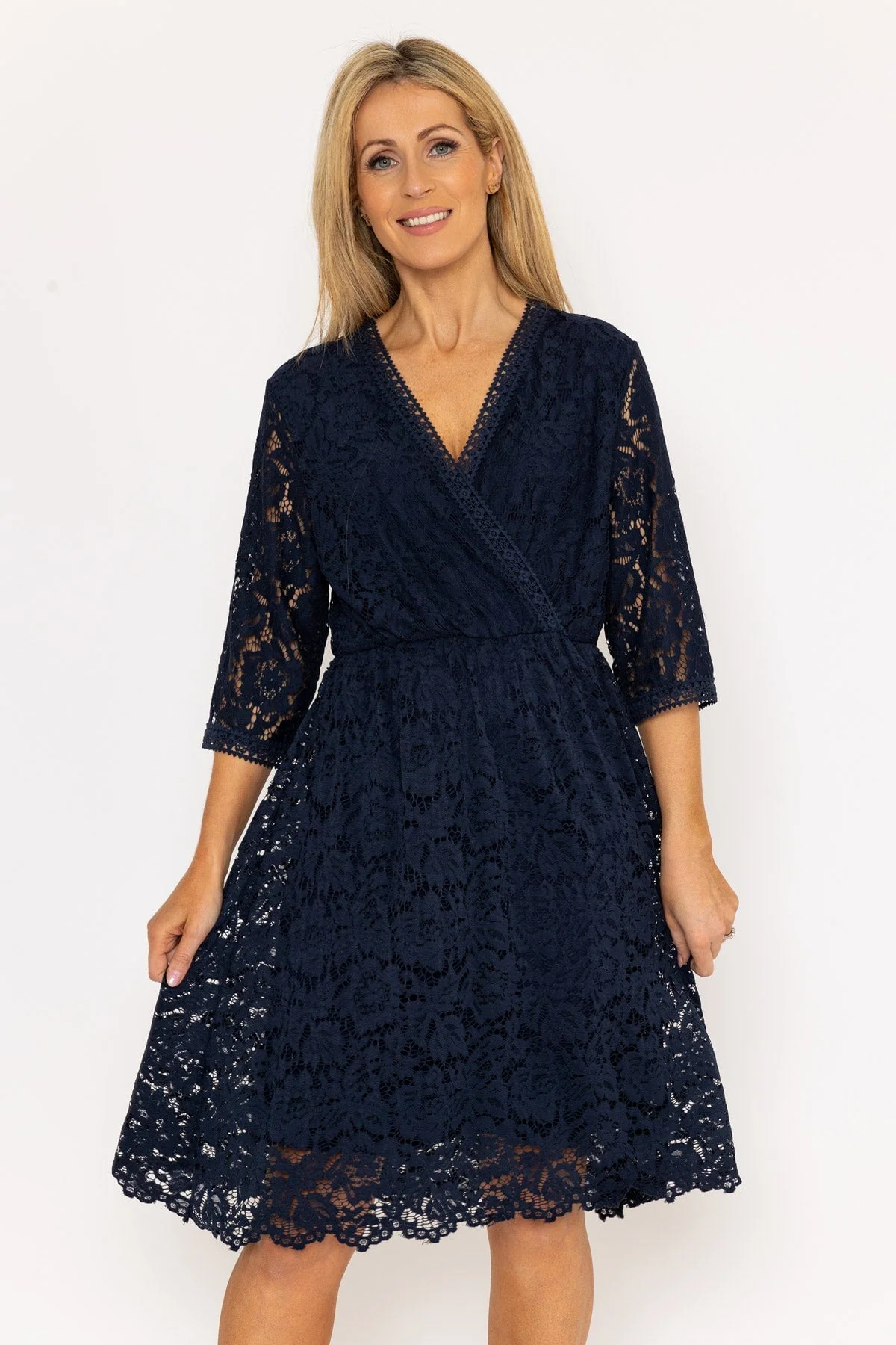 Sally Midi Dress in Navy