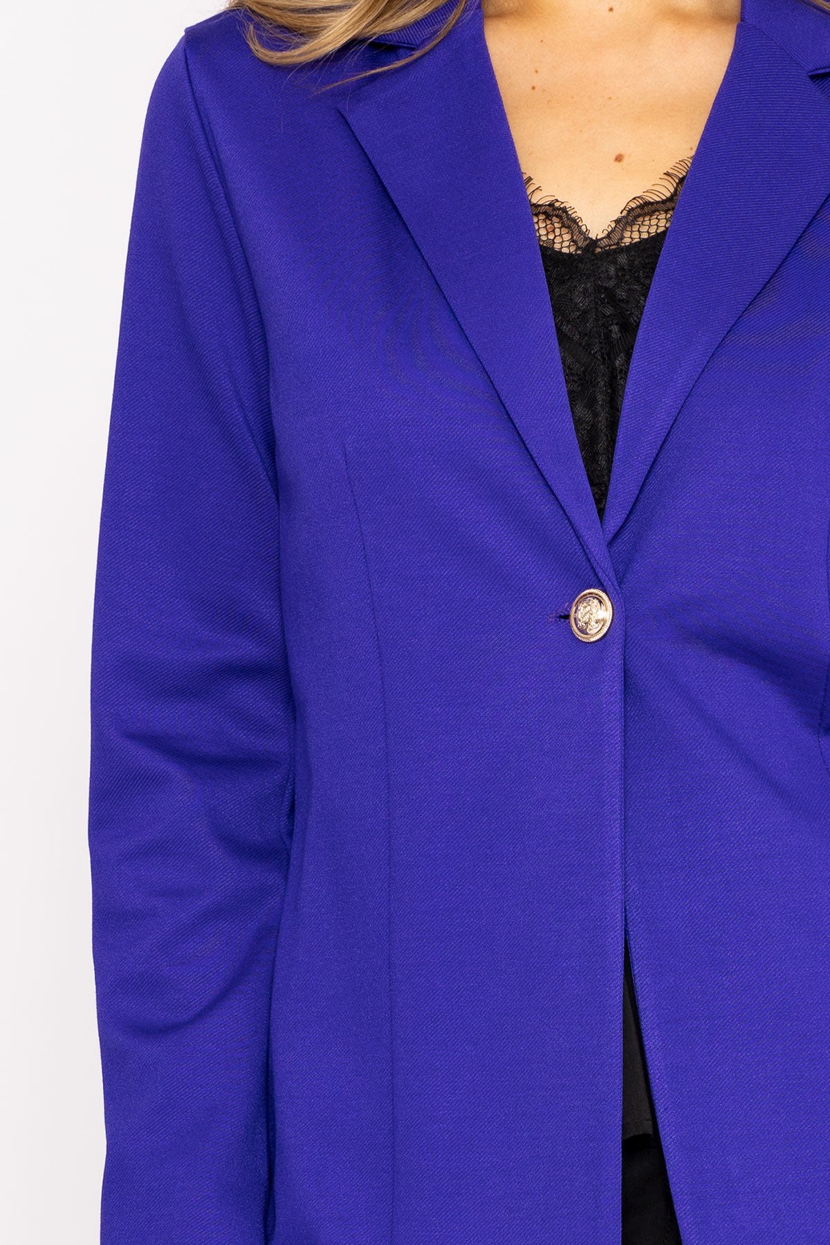 Stretch Twill Blazer in Purple