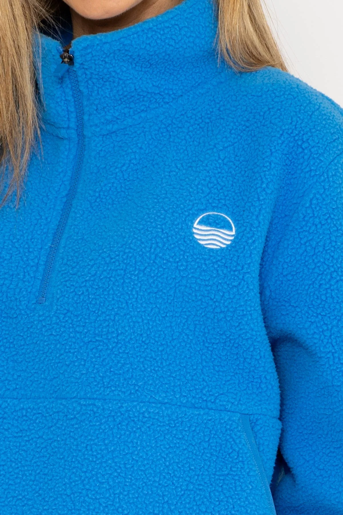 1/2 Zip Teddy Fleece in Blue