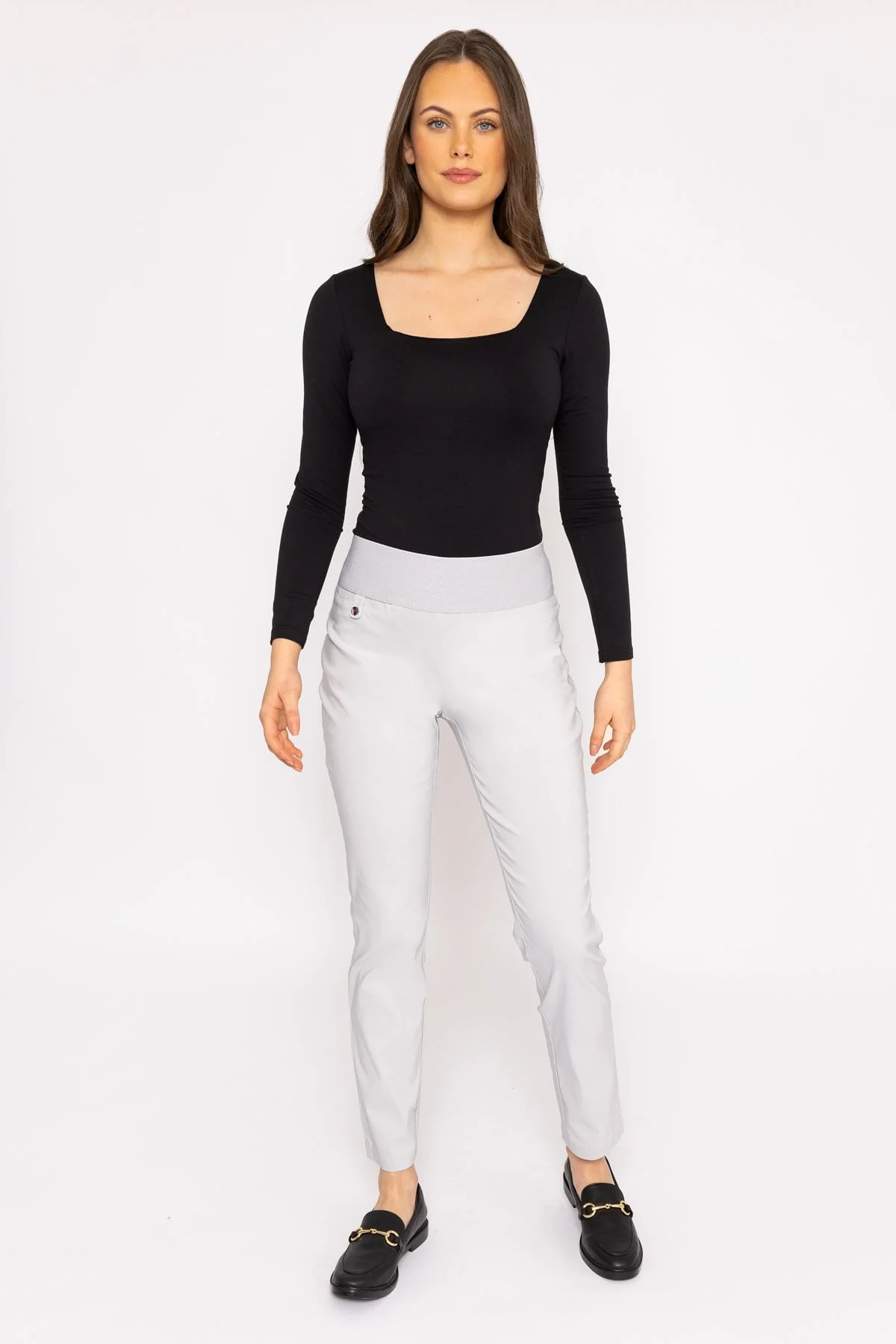 Straight Leg Bengaline Pant in Grey