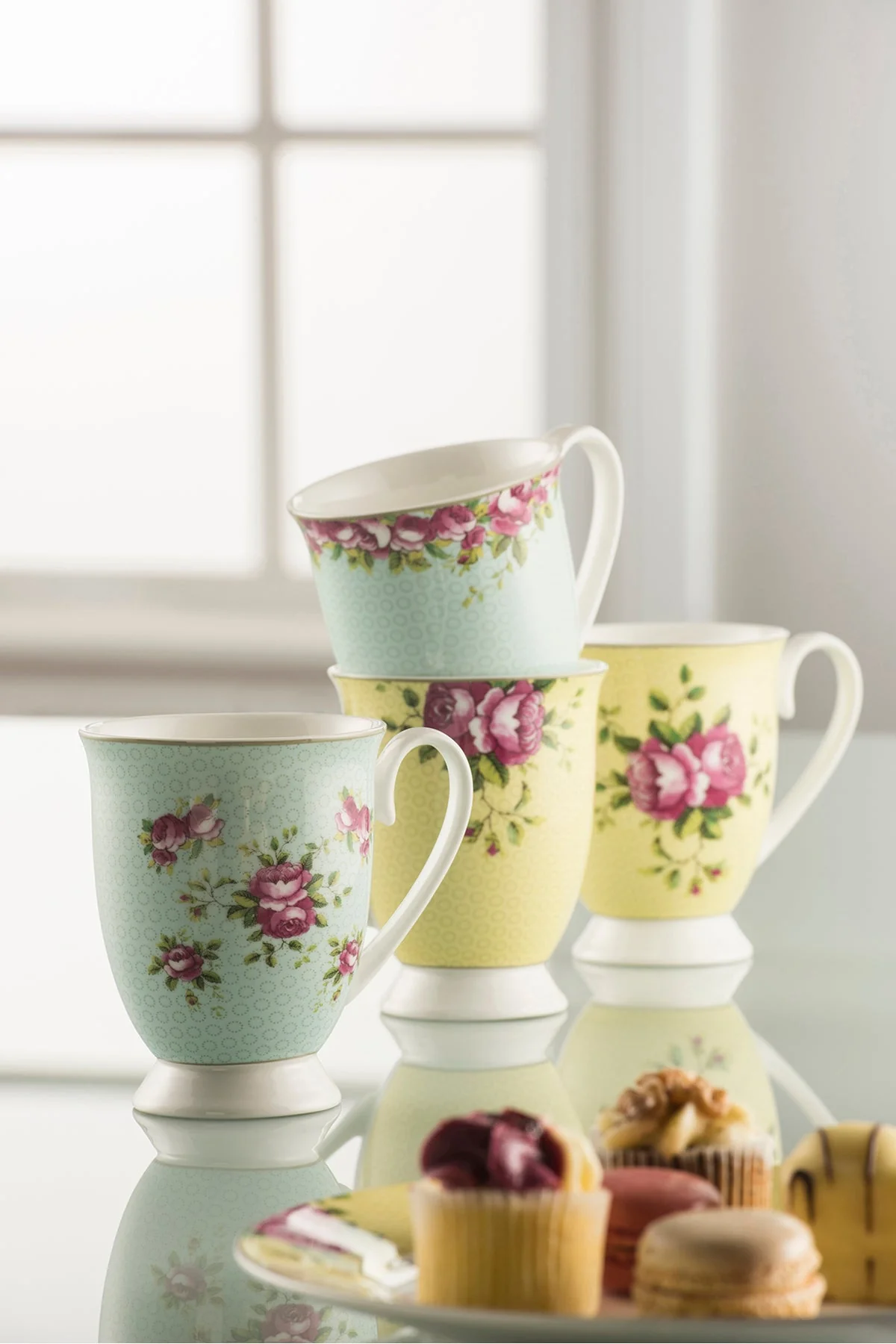 Archive Rose Ceramic 4 Piece Mug Set