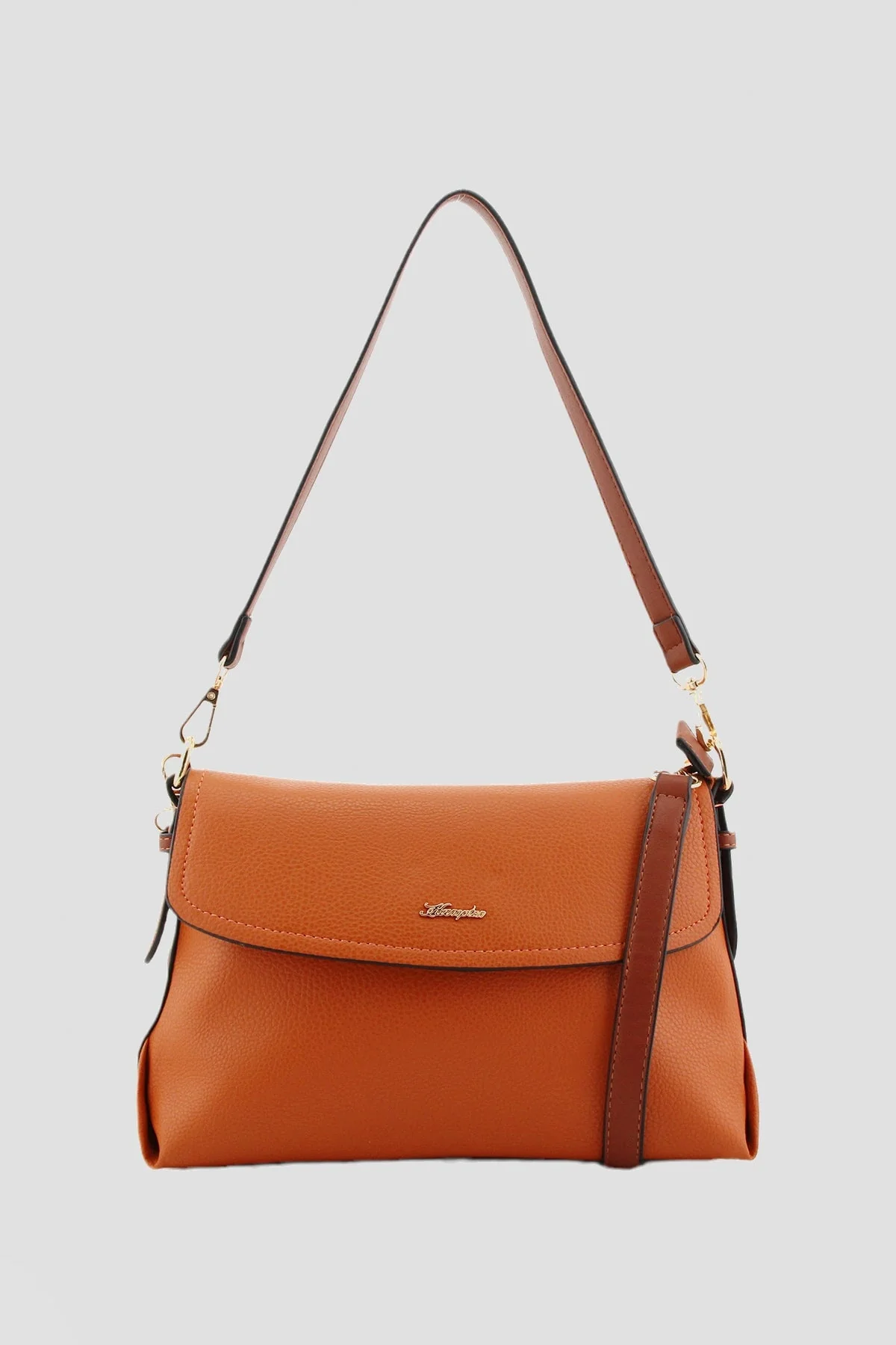 Flapover Shoulder Bag in Orange