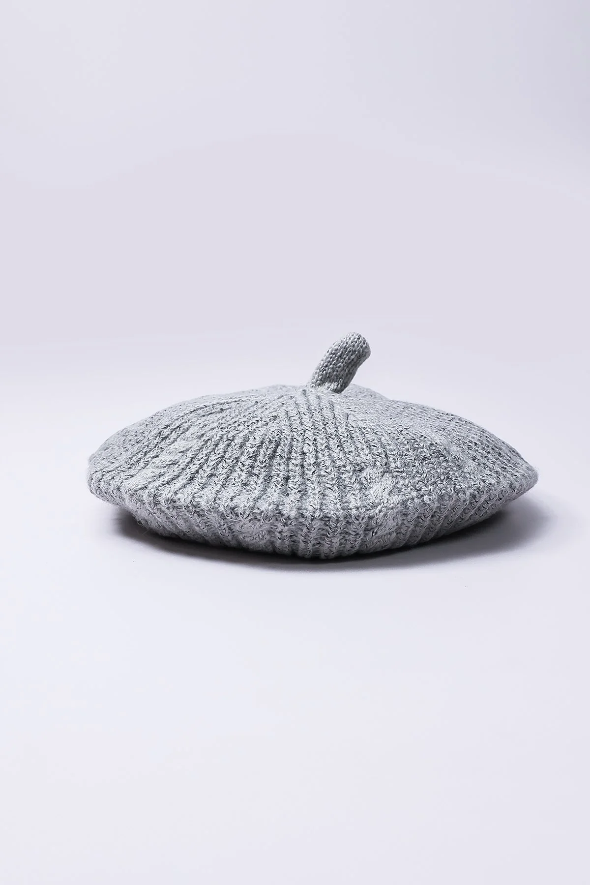 Knitted Beret in Grey