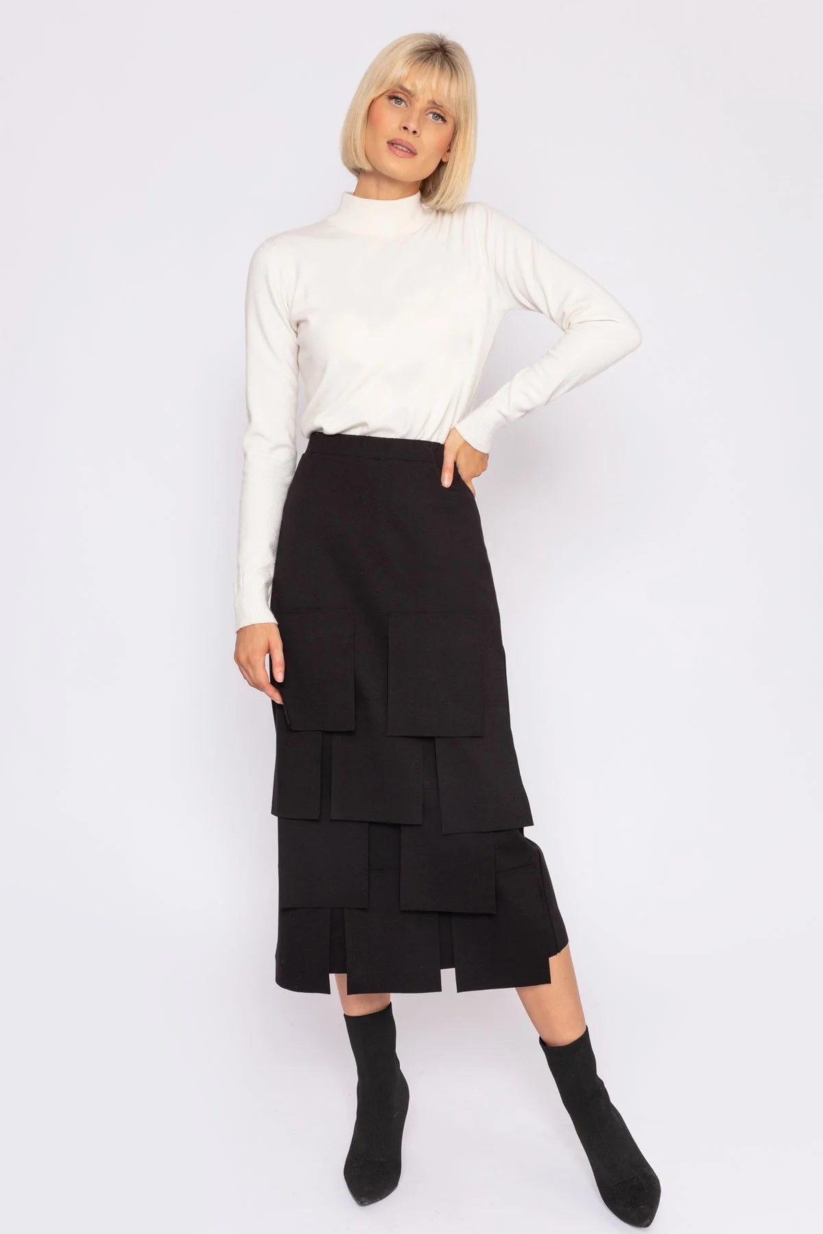 Squares Skirt in Black