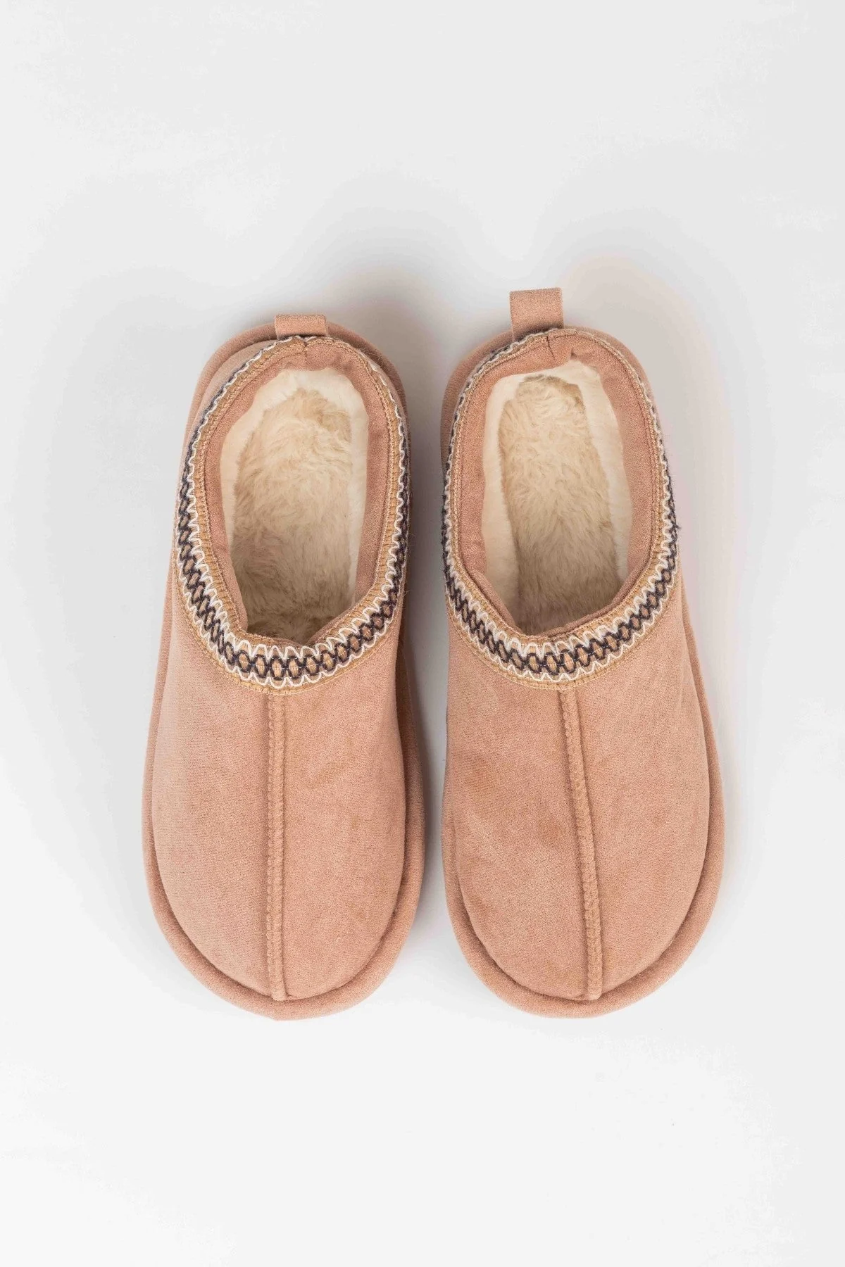 Suedette Mule Slippers in Pink
