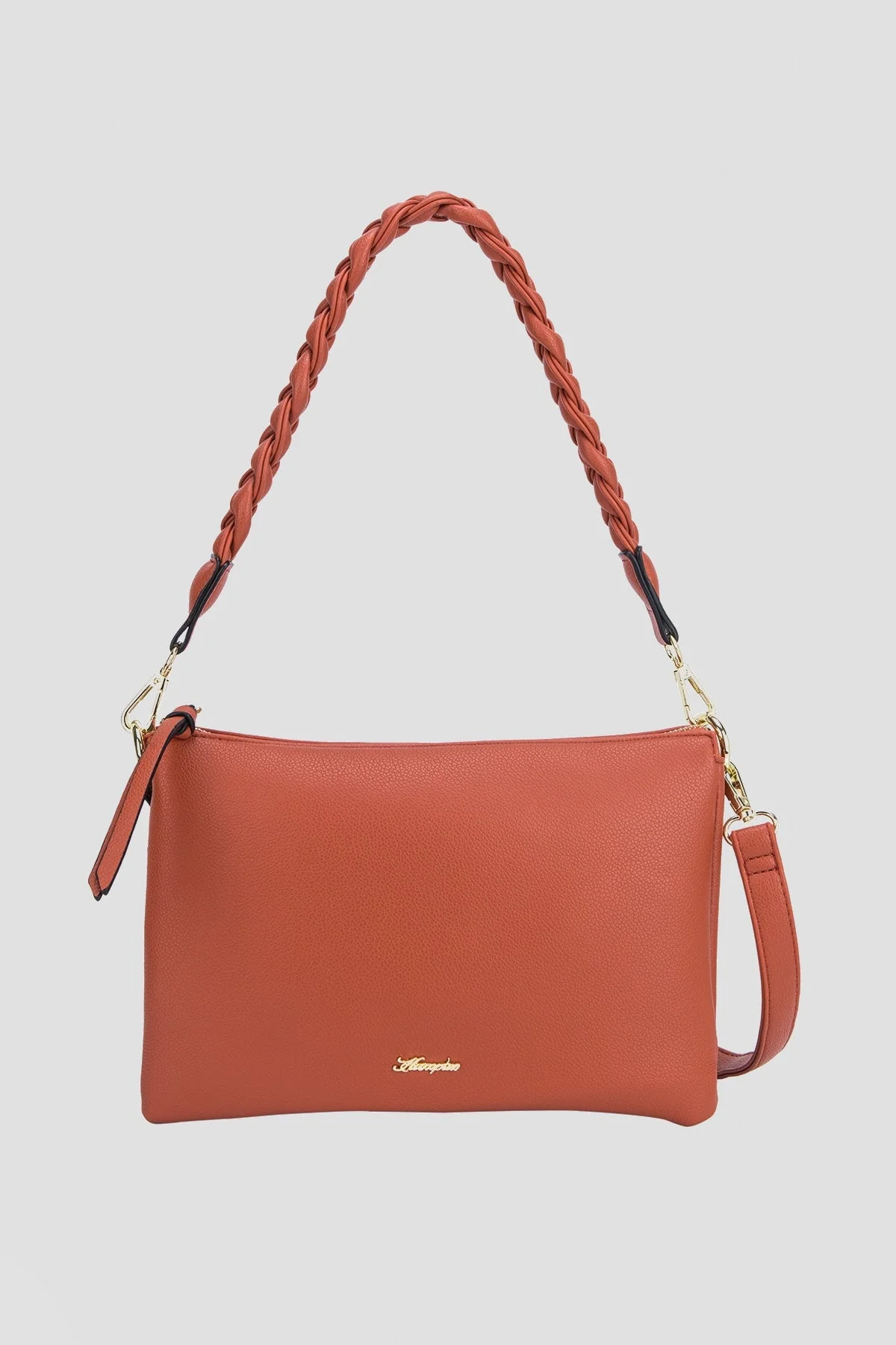 Triple Gusset Crossbody Bag in Orange