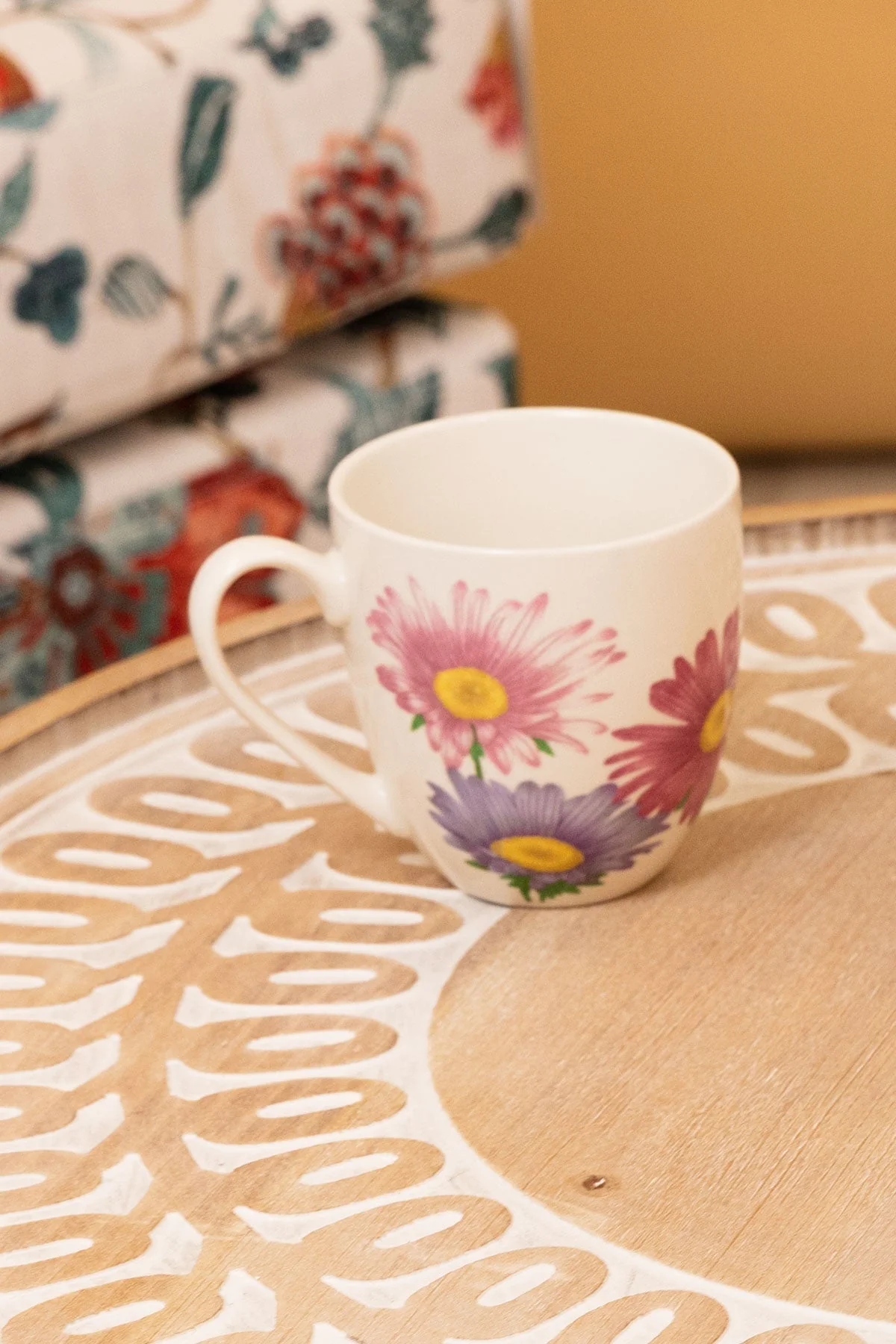 Floral Ceramic 4 Piece Mug Set