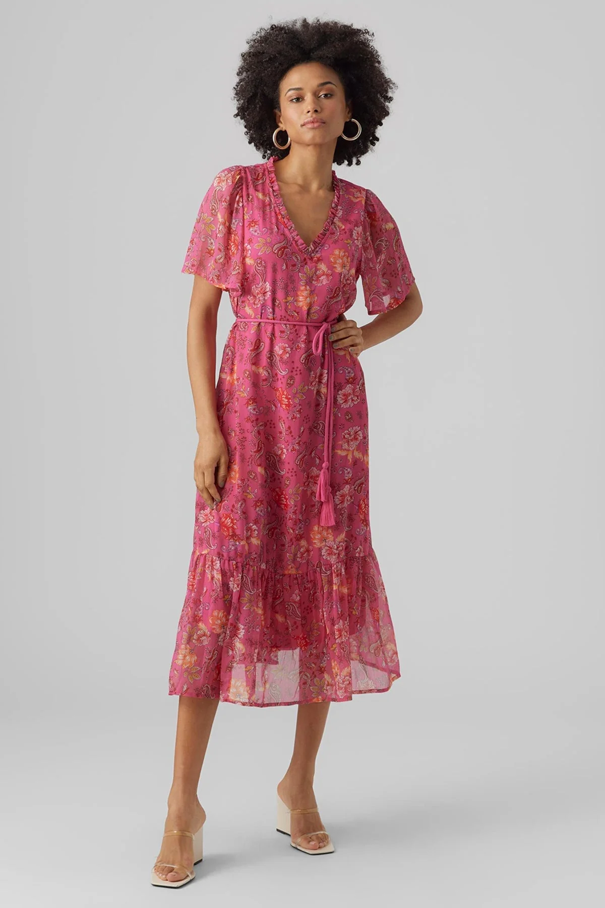 Silo Midi Dress in Pink