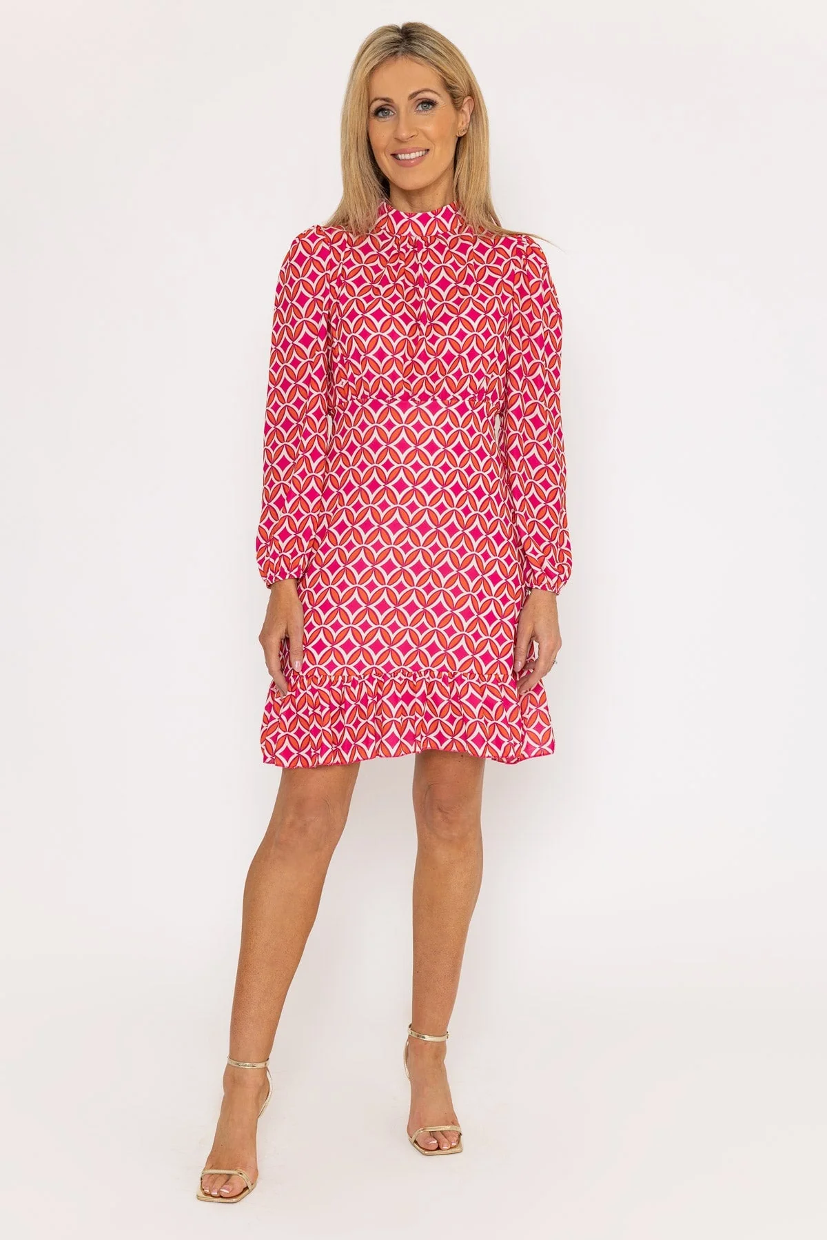 Nadia Mini Dress in Pink Print