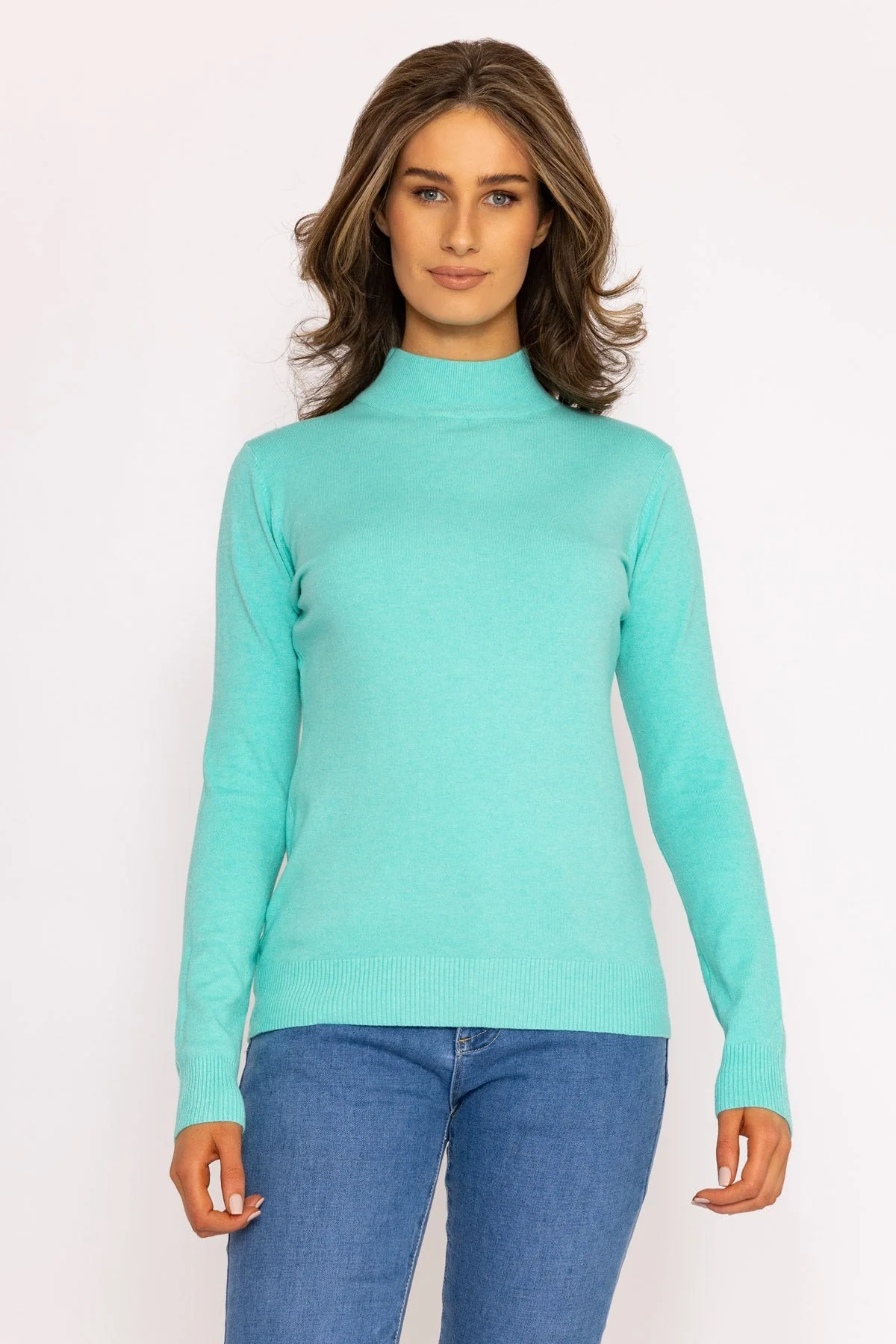 Turtleneck Knit in Aqua