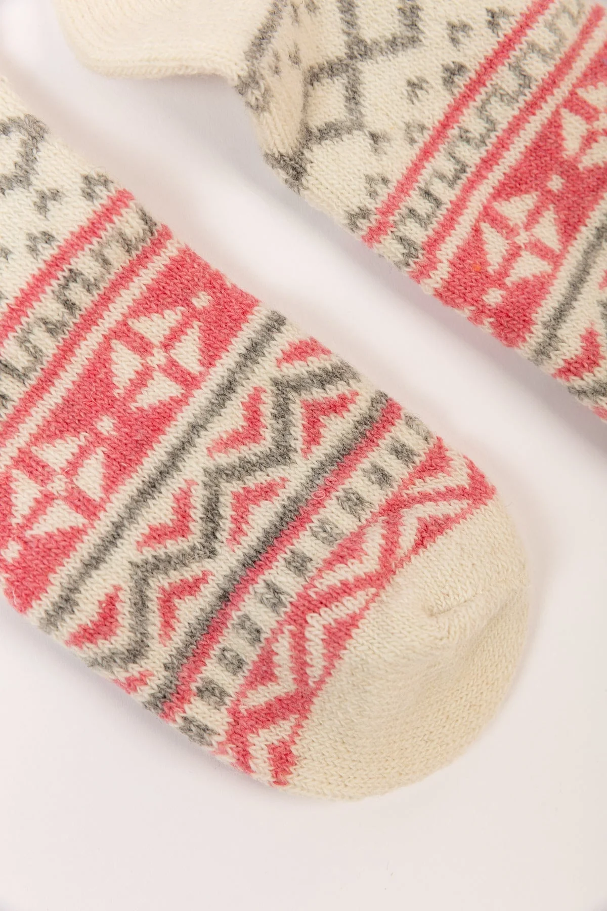 Cream Fairisle Cosy Socks In Box