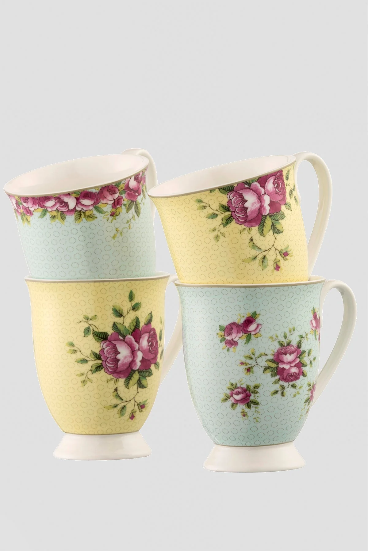 Archive Rose Ceramic 4 Piece Mug Set