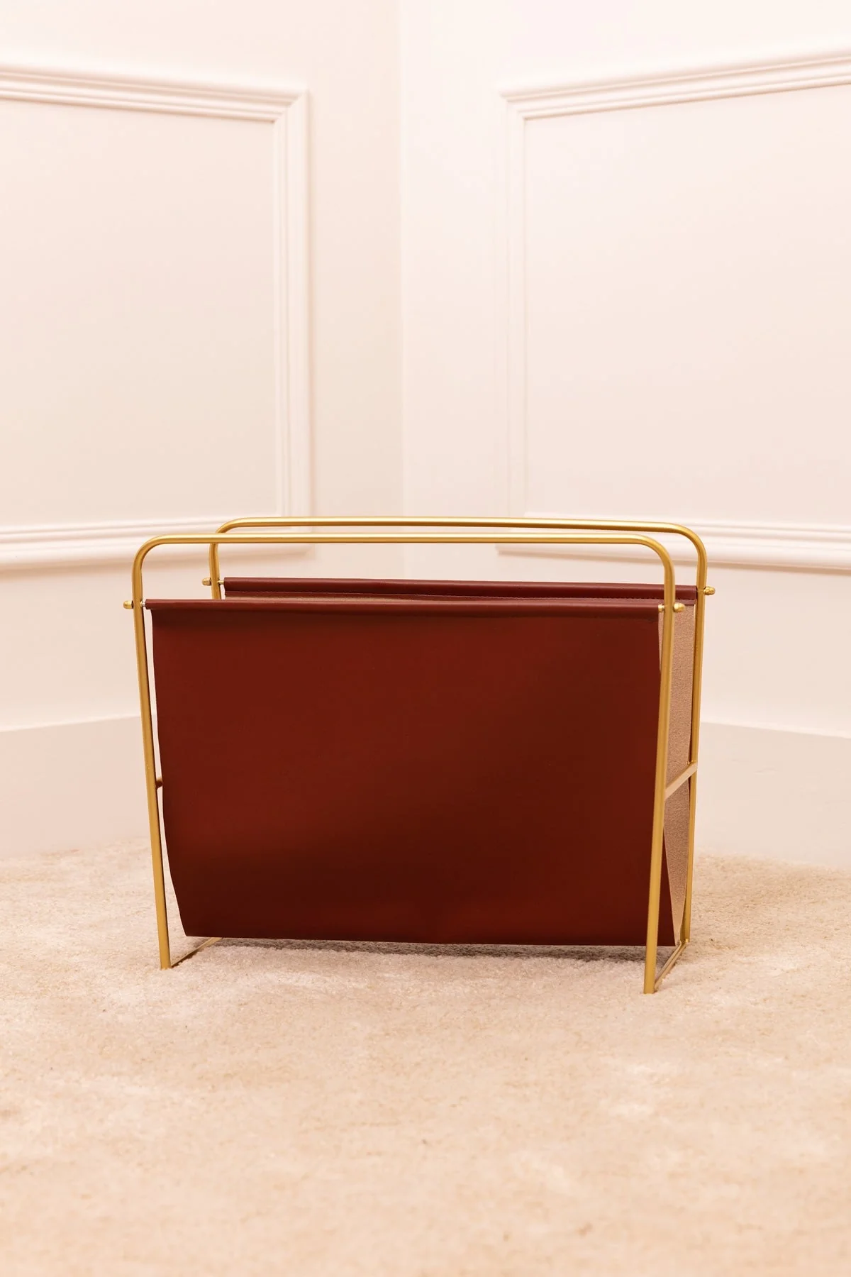 Wood & Gold Magazine Rack