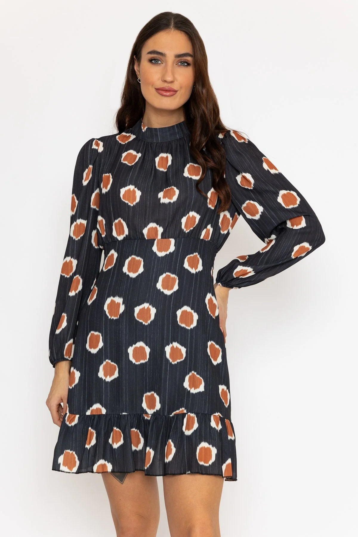 Nadia Mini Dress in Black Print