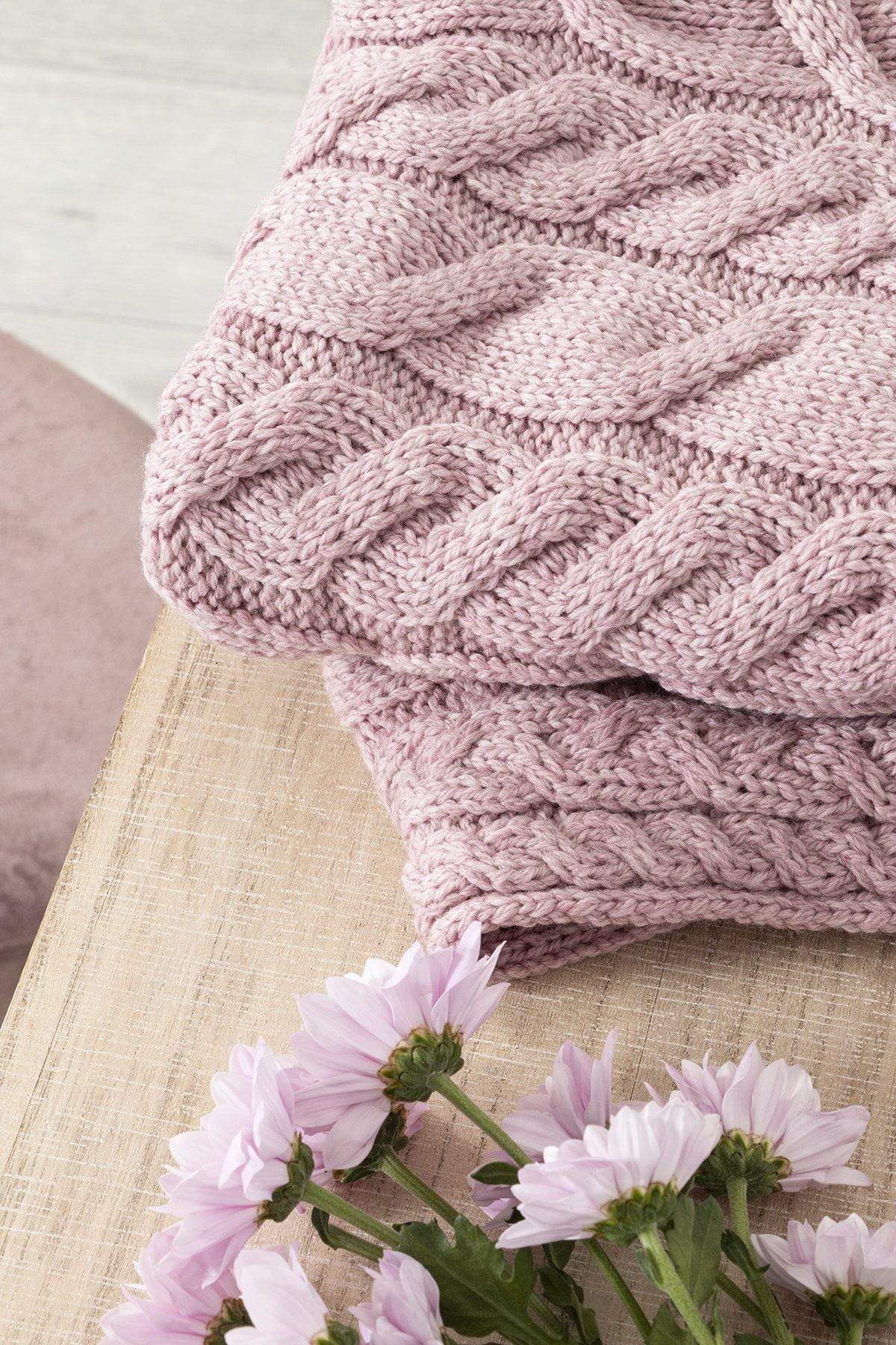 Super Soft Merino Throw in Pink
