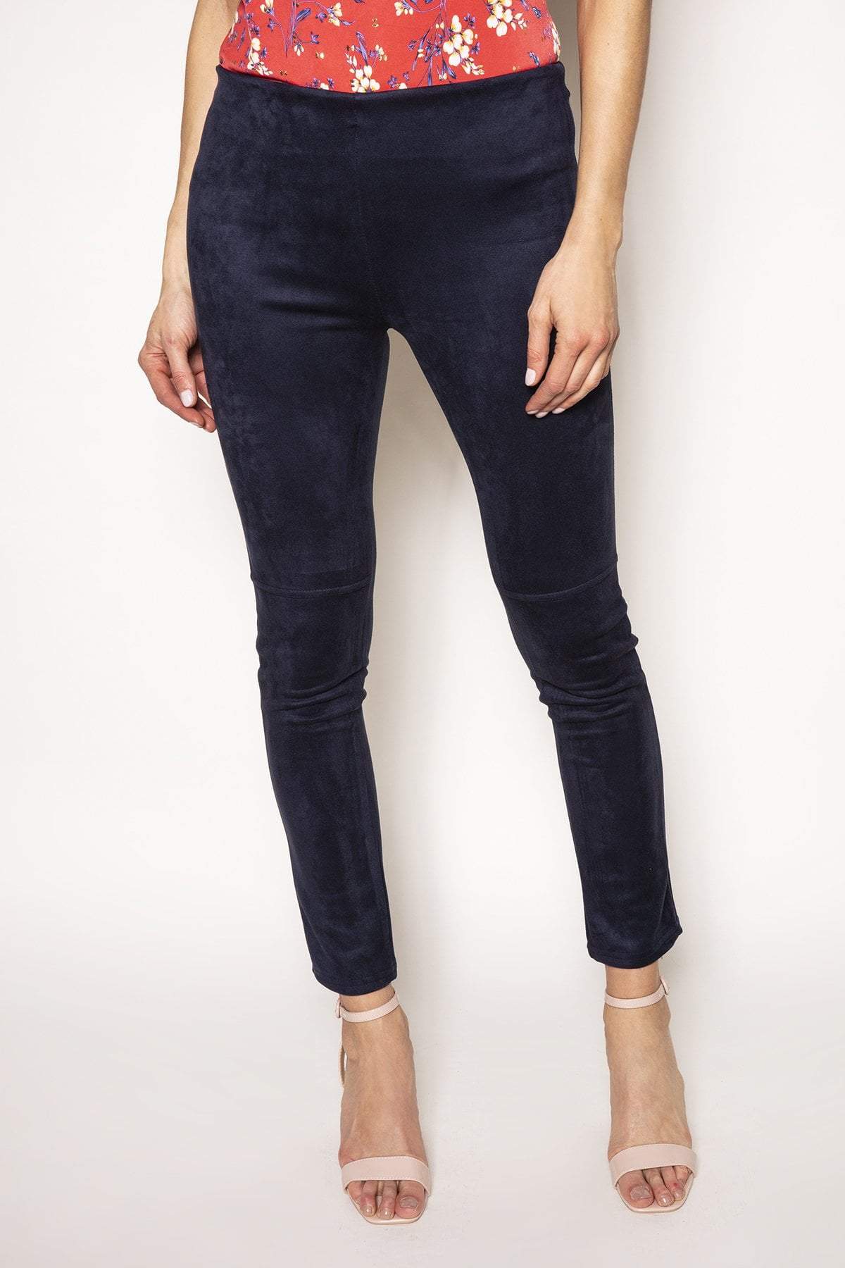 Suedette Trousers in Navy