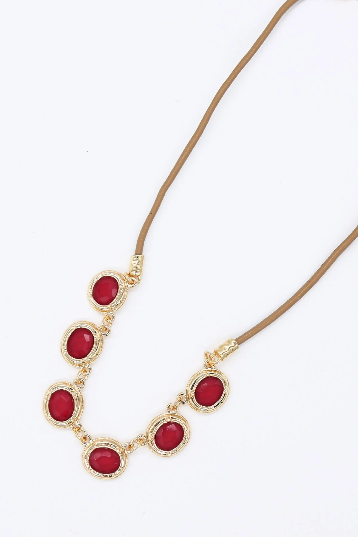 Multi Stone Necklace in Red