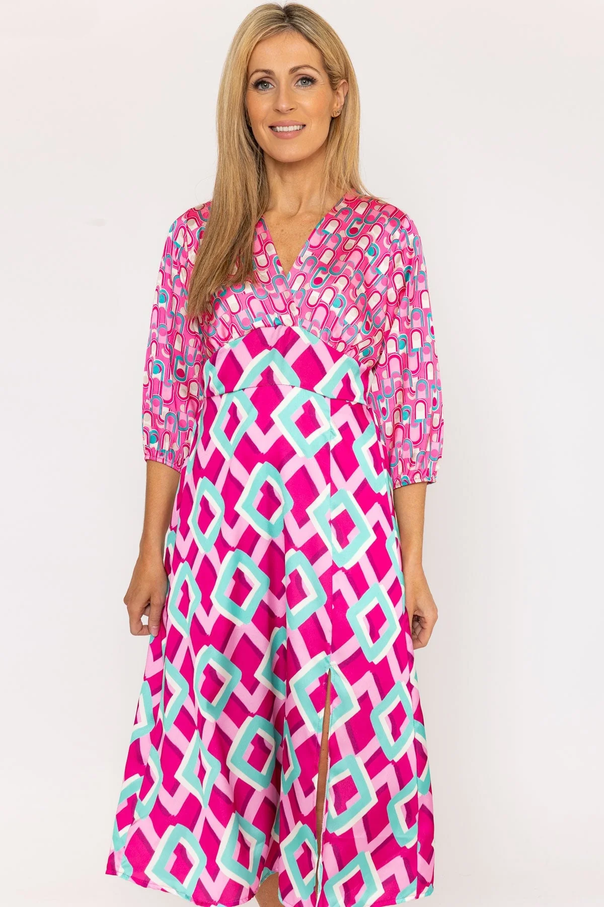 Eliza Midi Dress in Pink