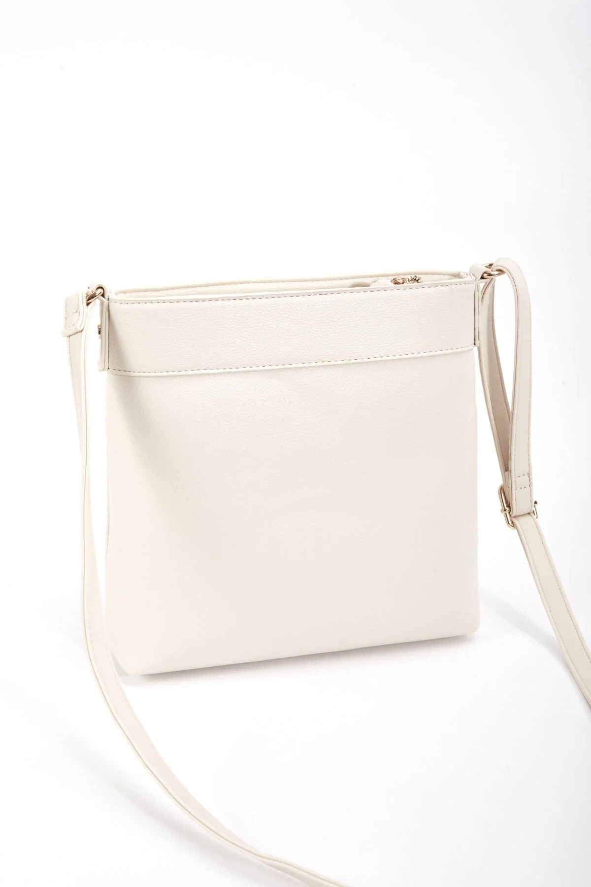 Classic Crossbody Front Zip Bag in Cream