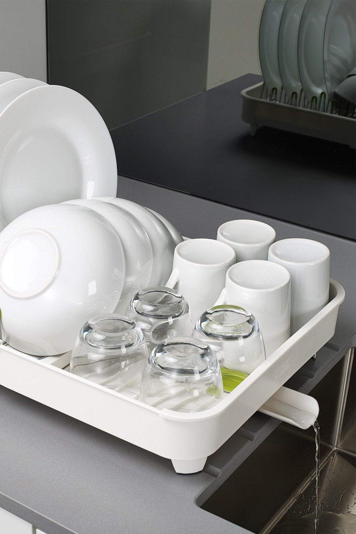 Extendable Dish Rack in White