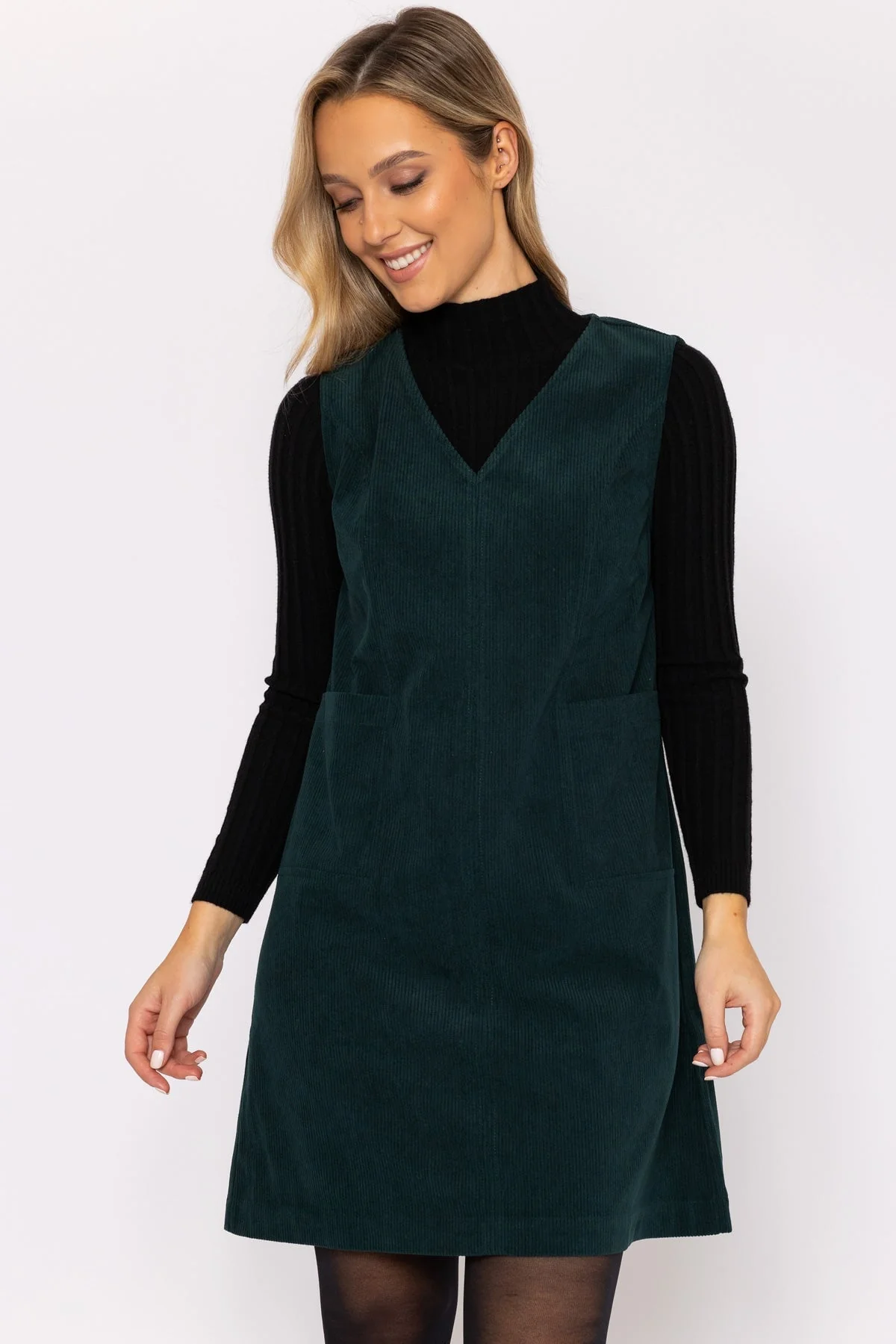 Pinafore Mini Dress in Green