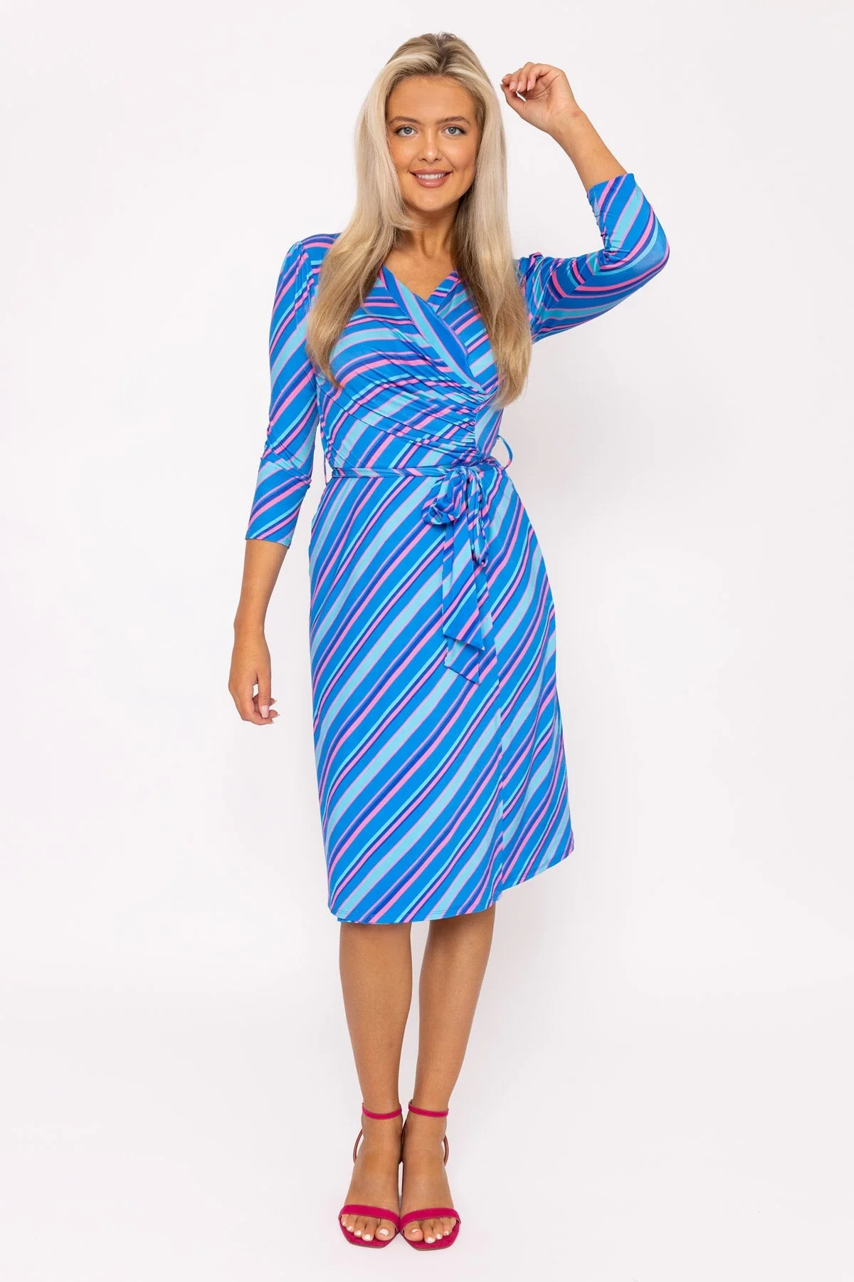 Printed Blue Jersey Dress