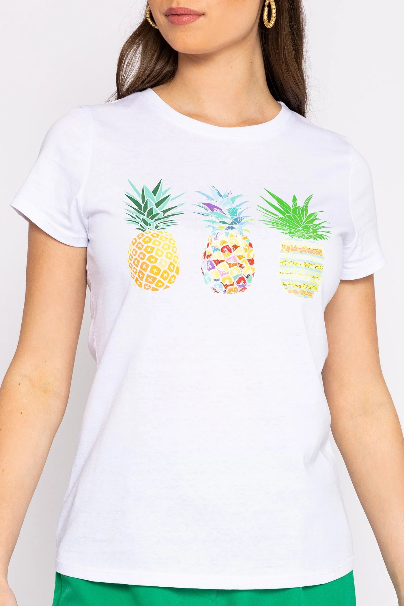 Pineapple Printed T-Shirt in White
