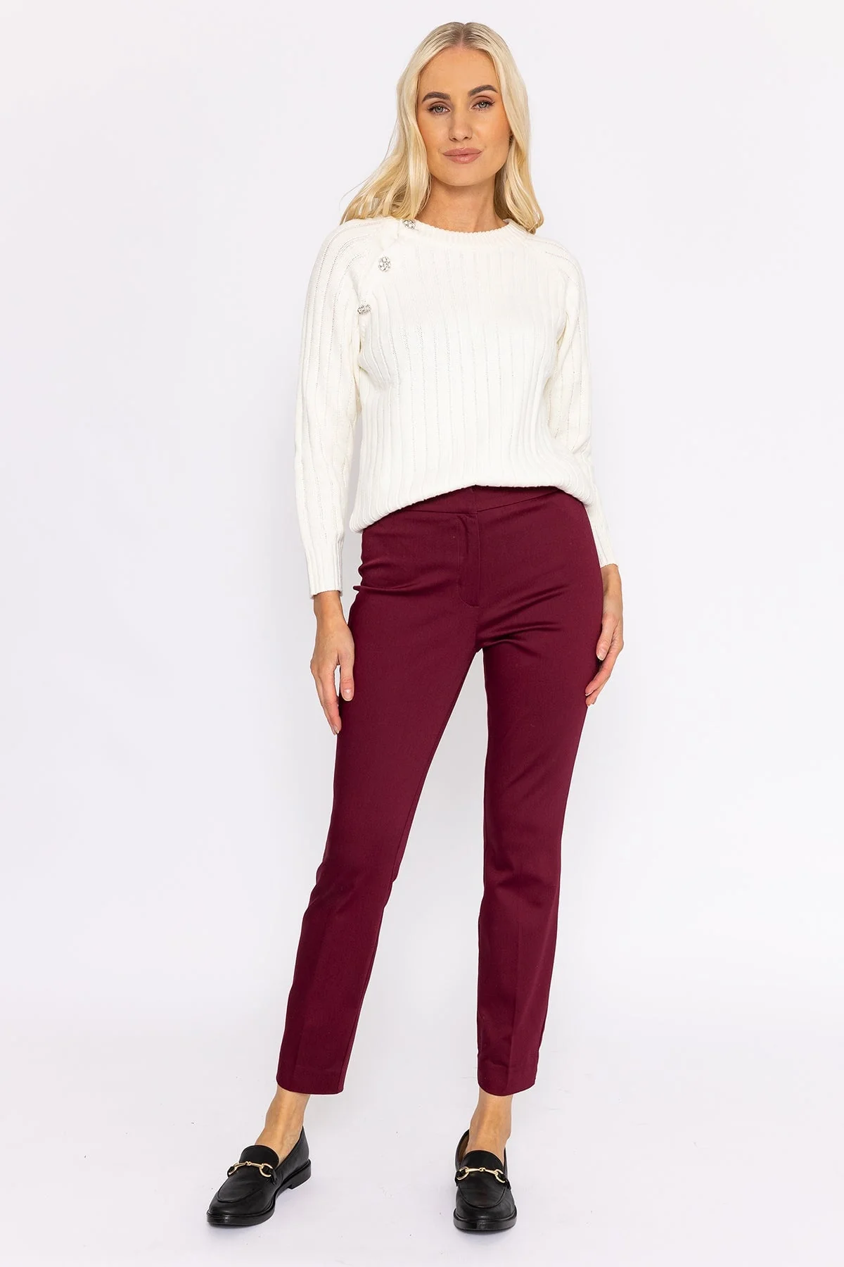 Sateen Pant in Plum