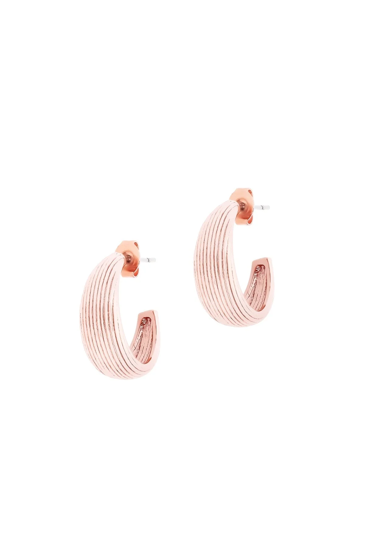 Hoop Shell Earrings in Rose Gold